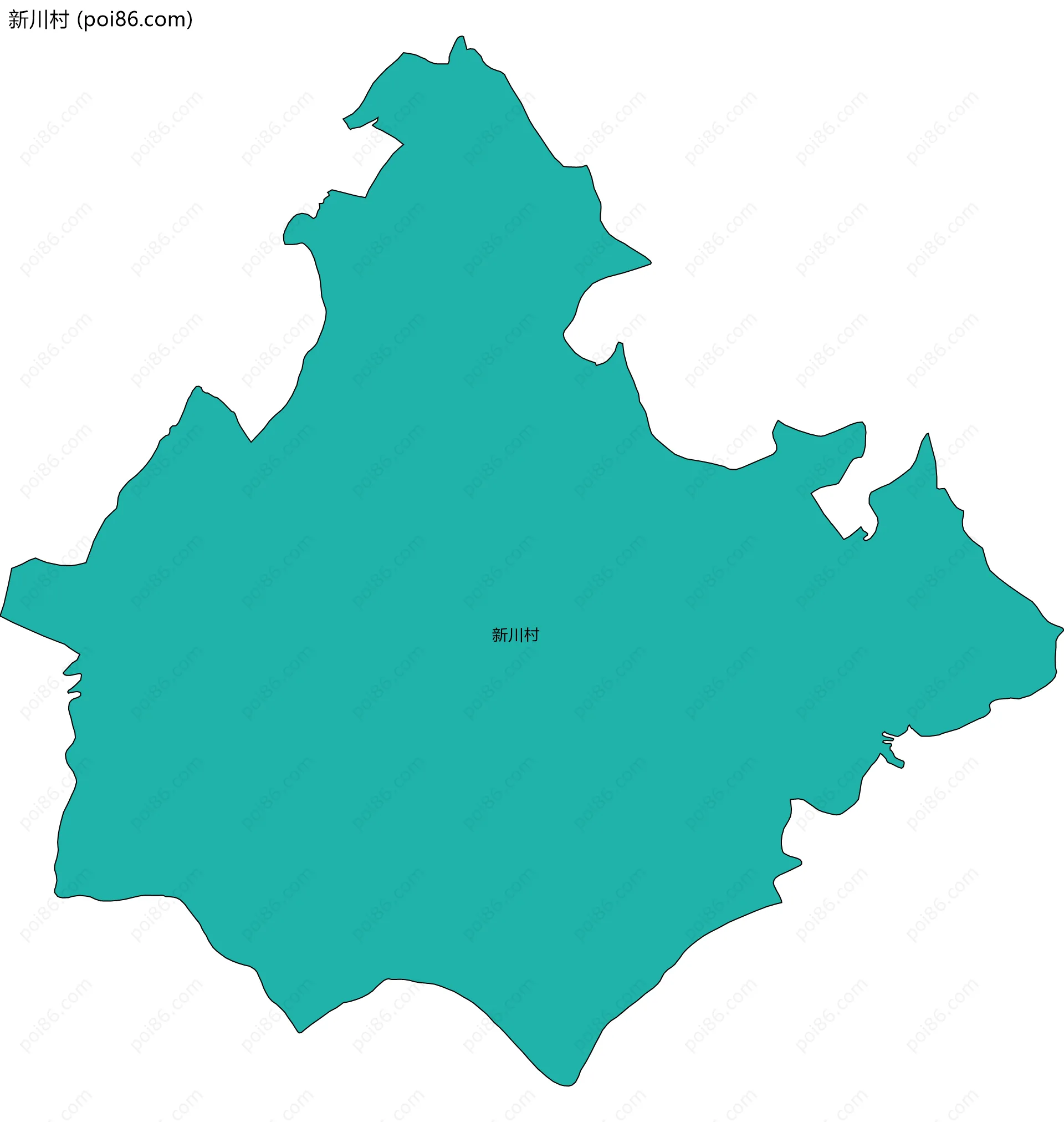 新川村边界地图