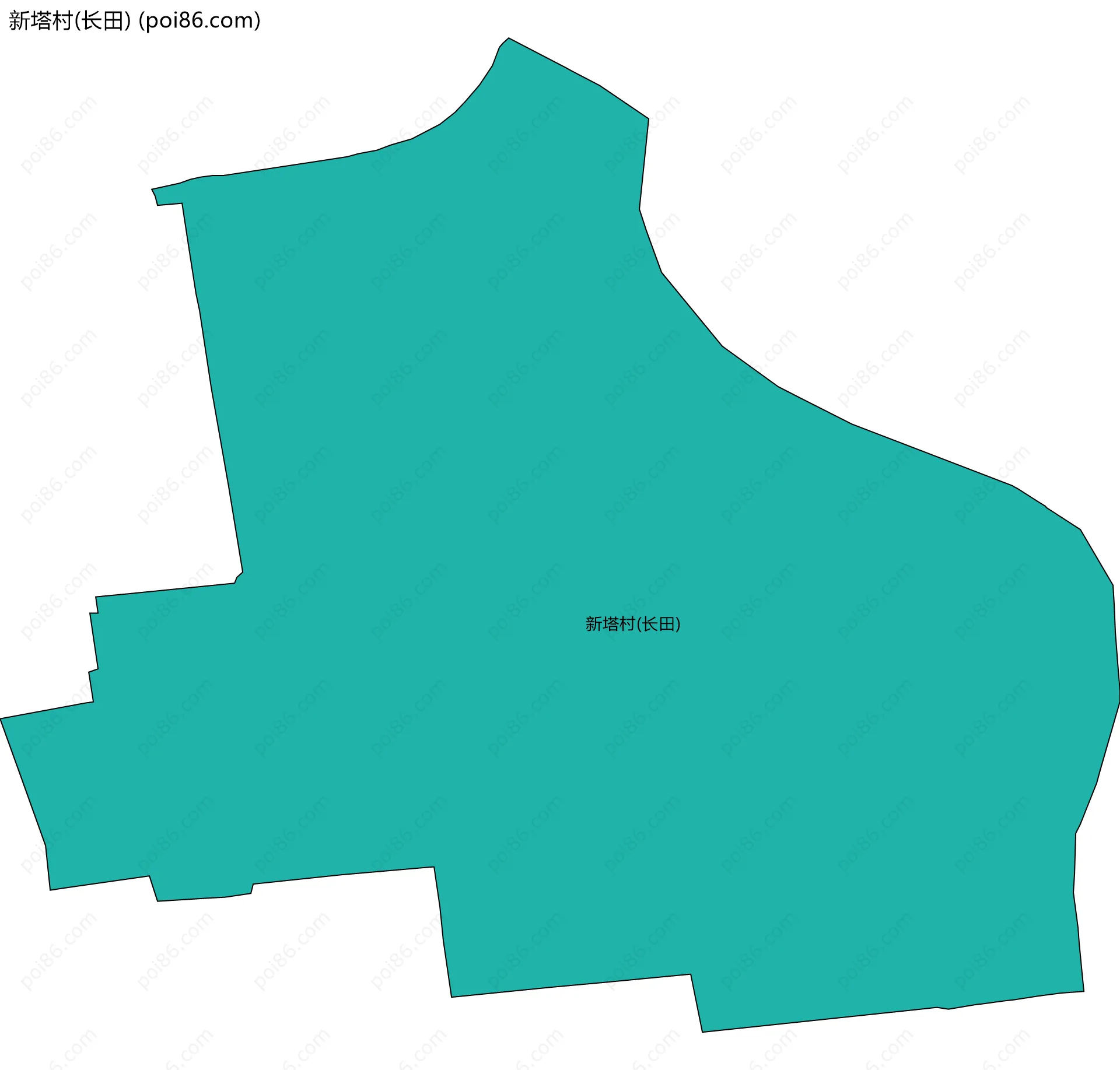 新塔村(长田)边界地图