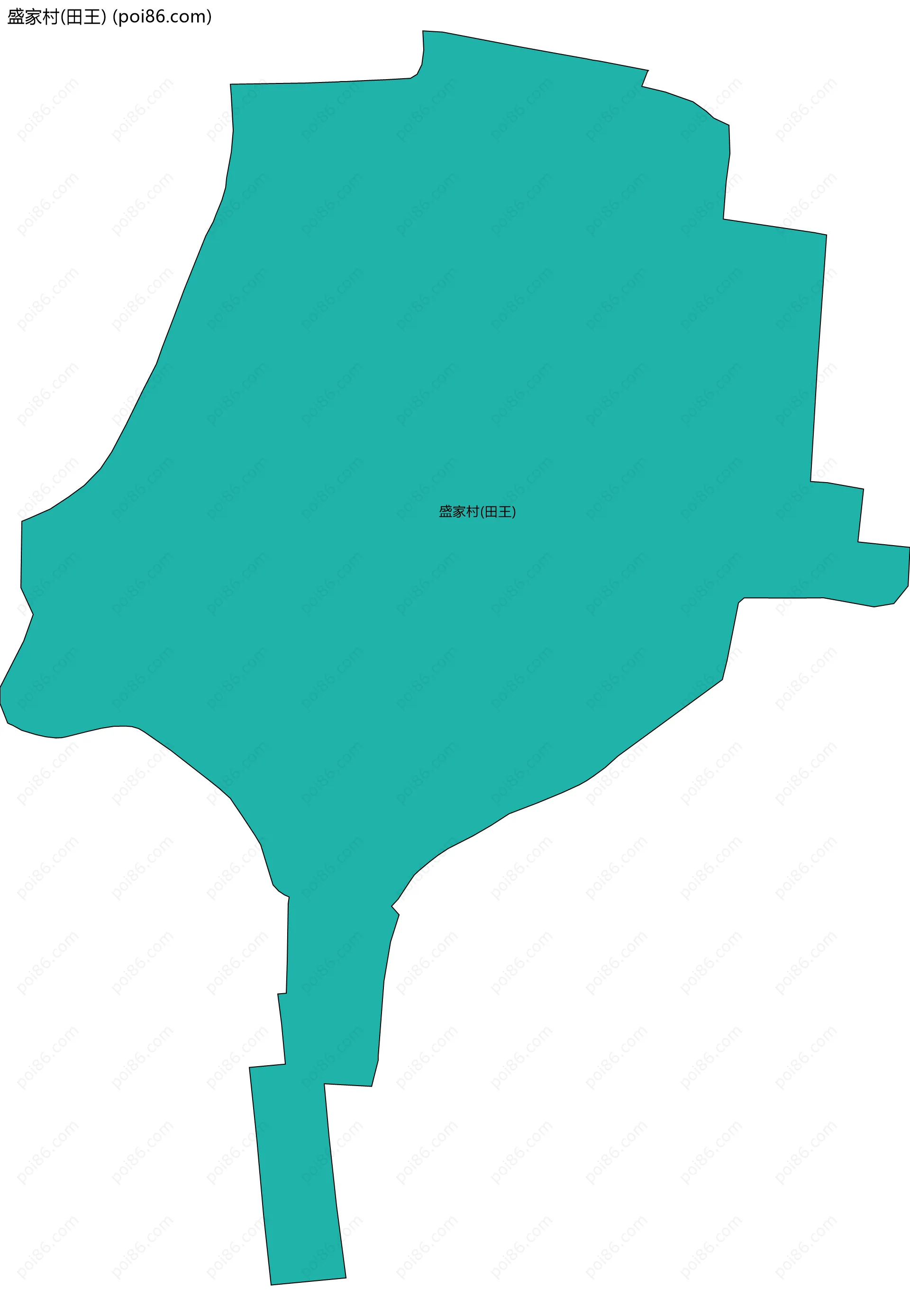 盛家村(田王)边界地图