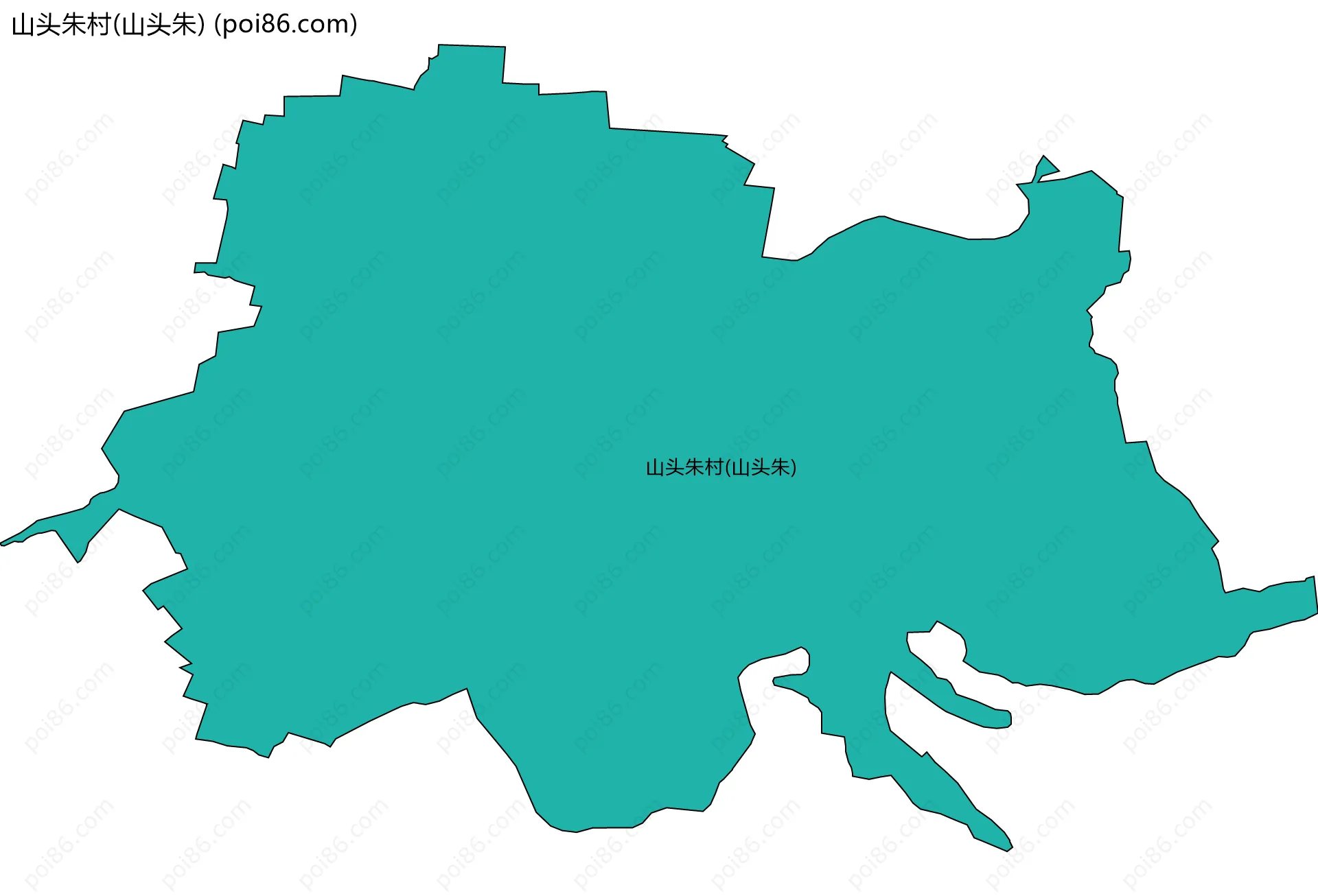 山头朱村(山头朱)边界地图