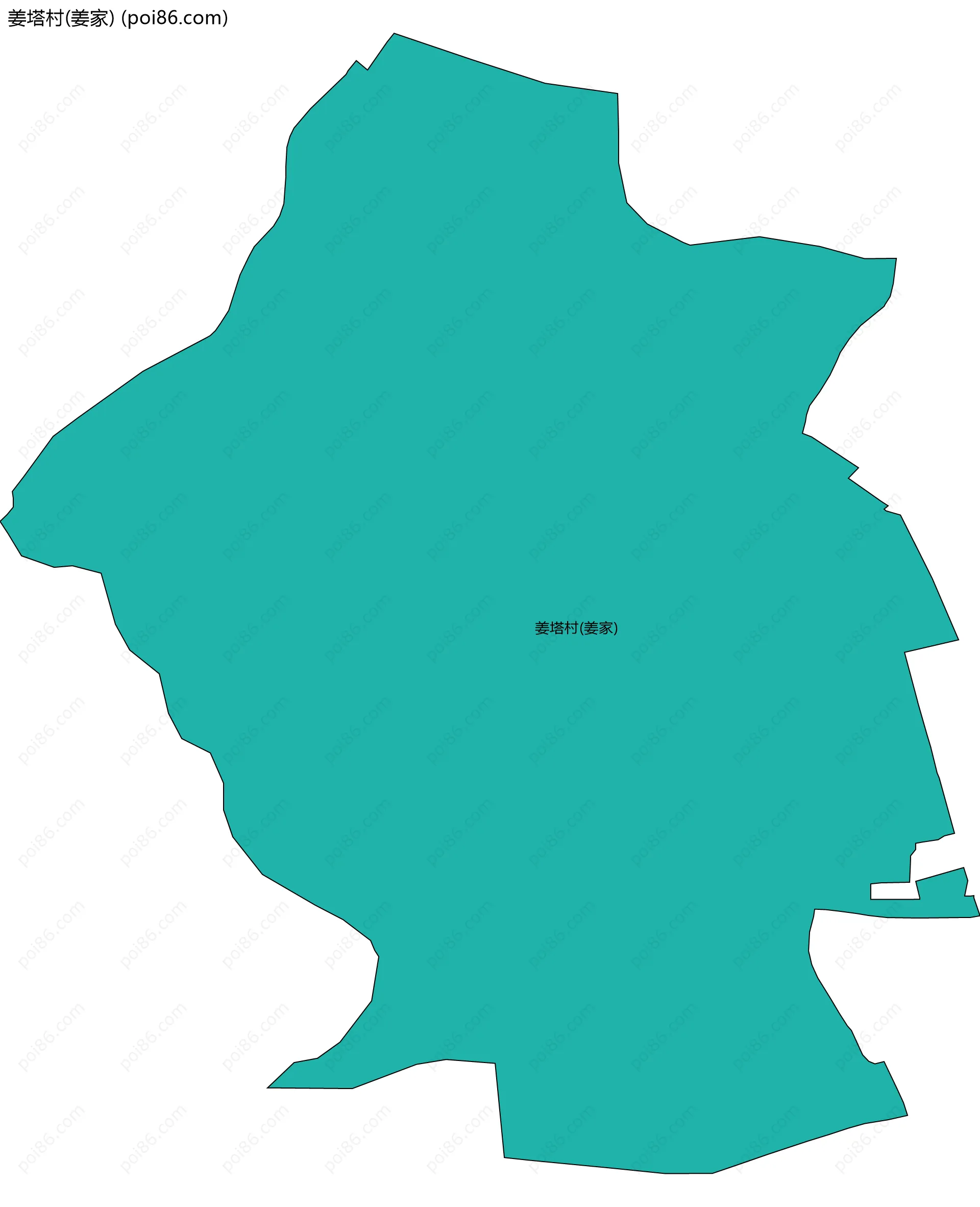 姜塔村(姜家)边界地图