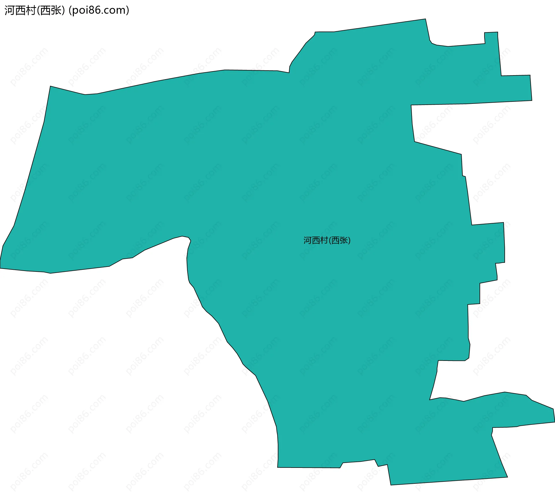 河西村(西张)边界地图