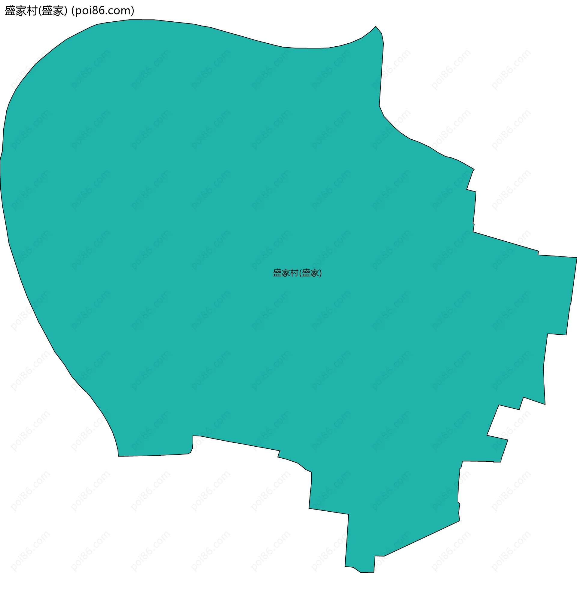 盛家村(盛家)边界地图