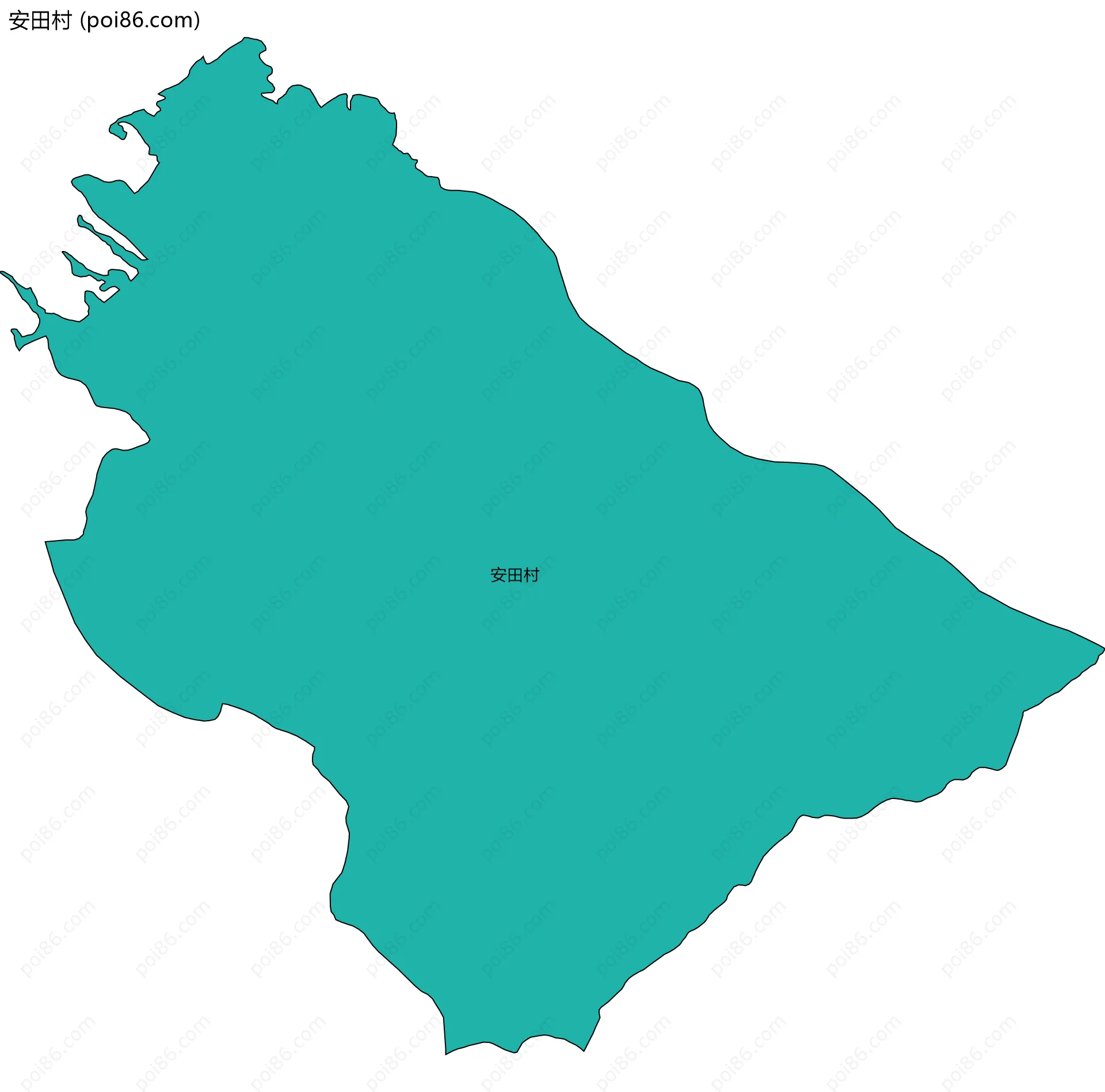 安田村边界地图