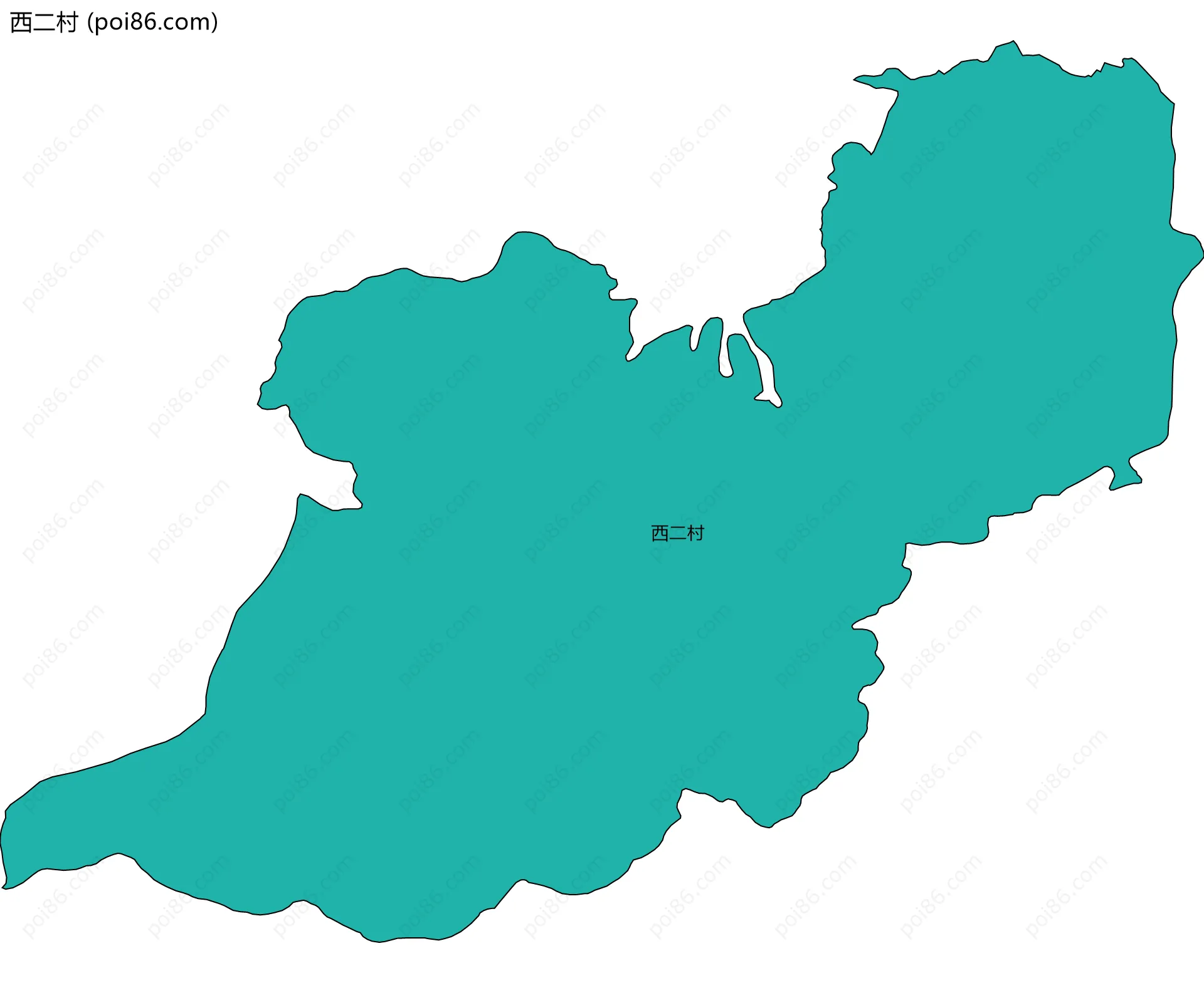 西二村边界地图