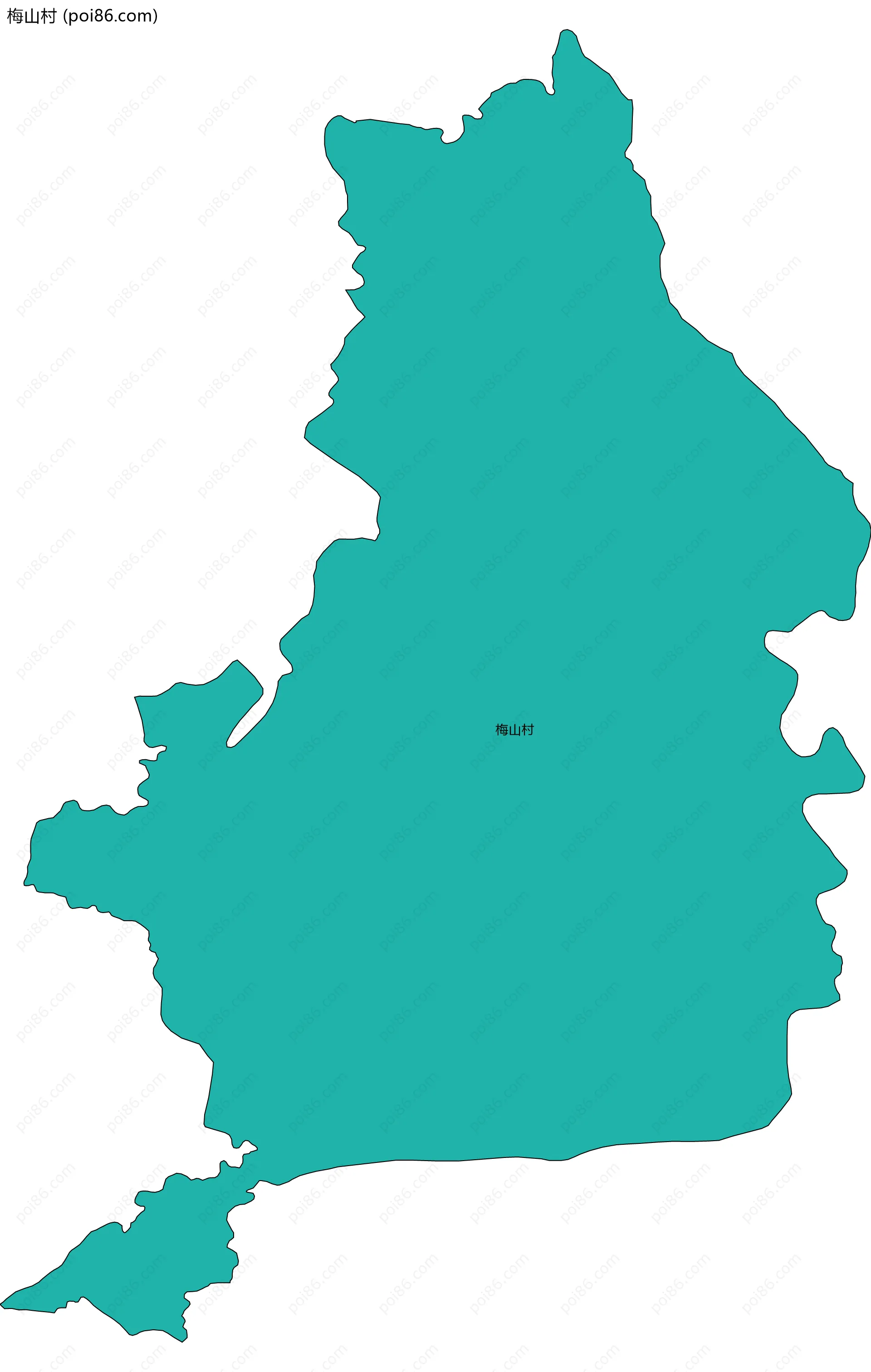 梅山村边界地图