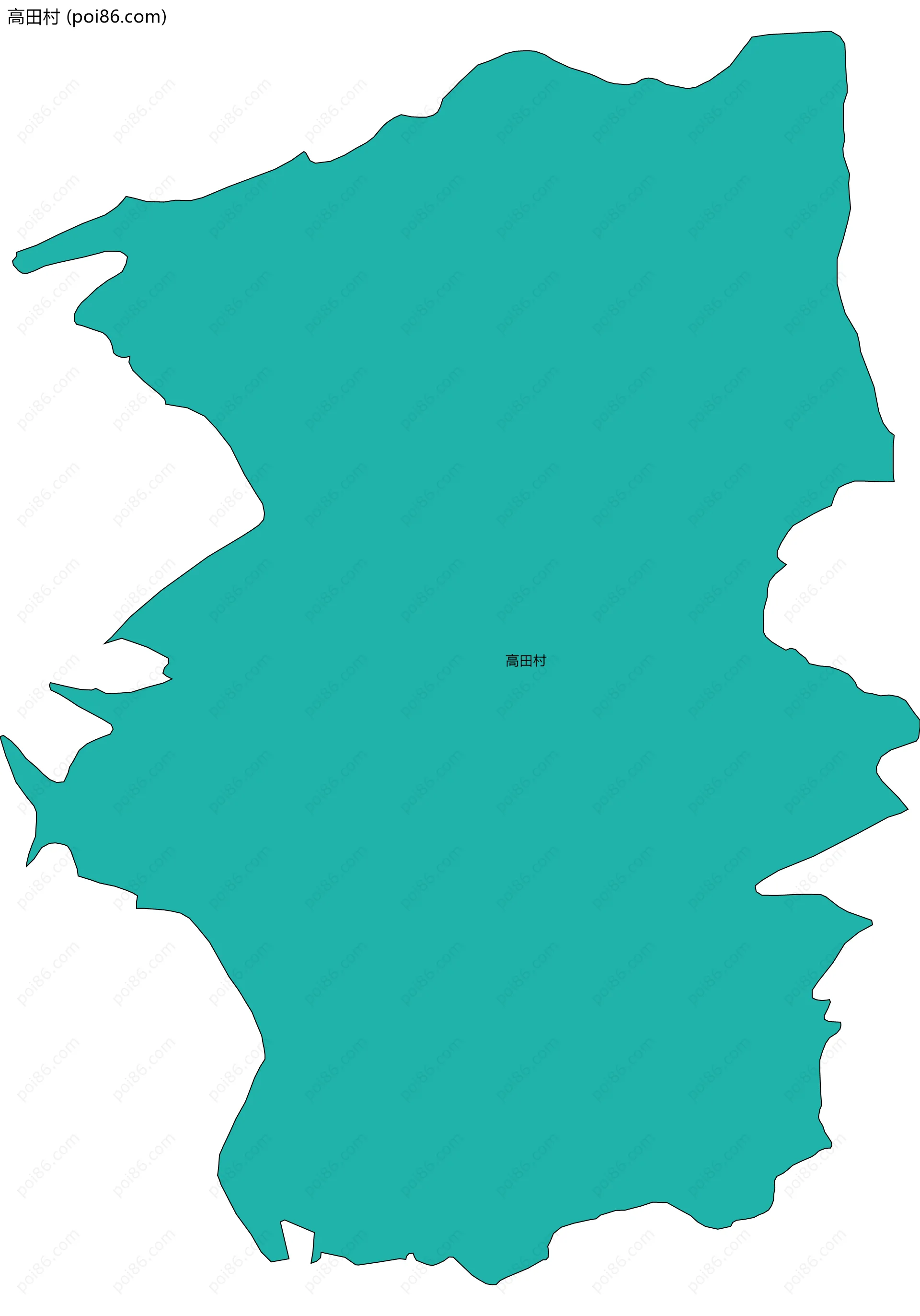 高田村边界地图