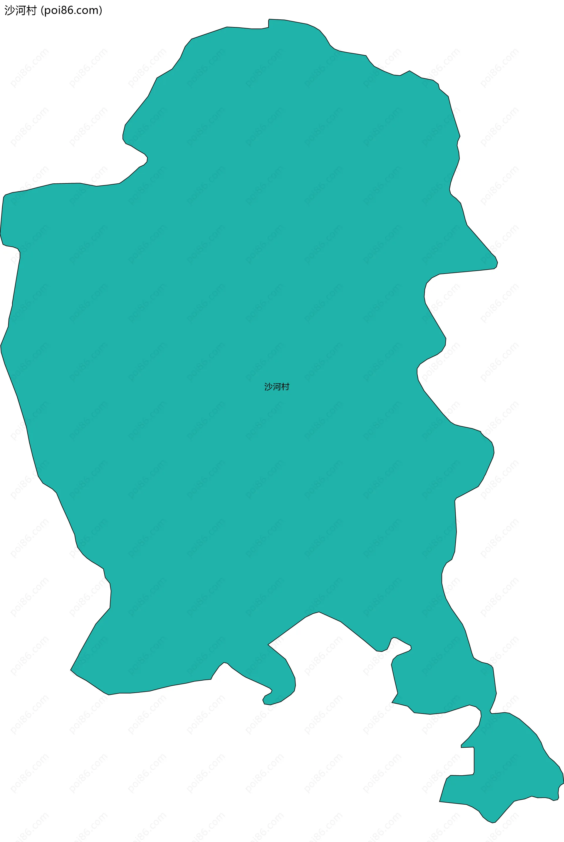 沙河村边界地图