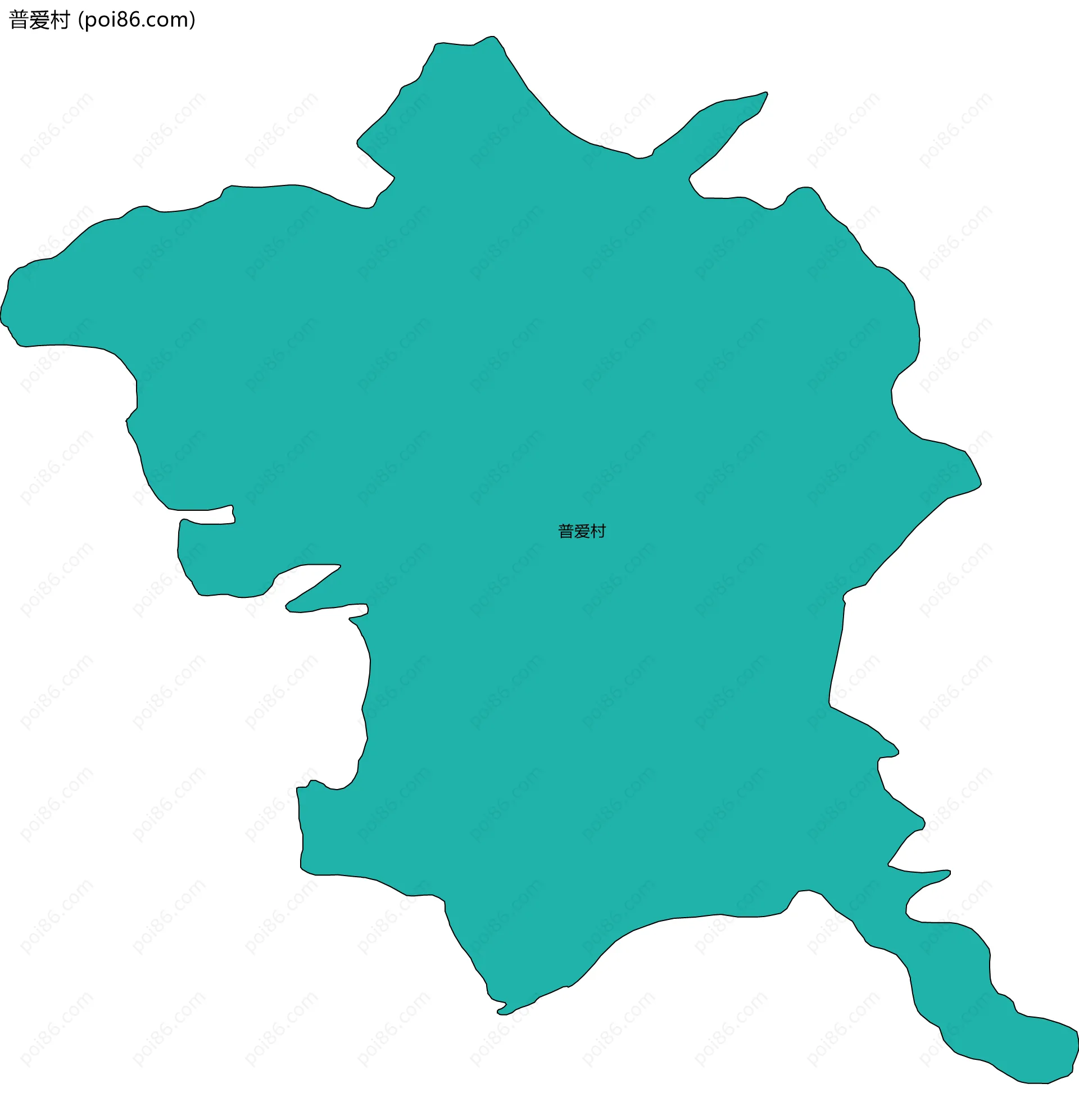 普爱村边界地图