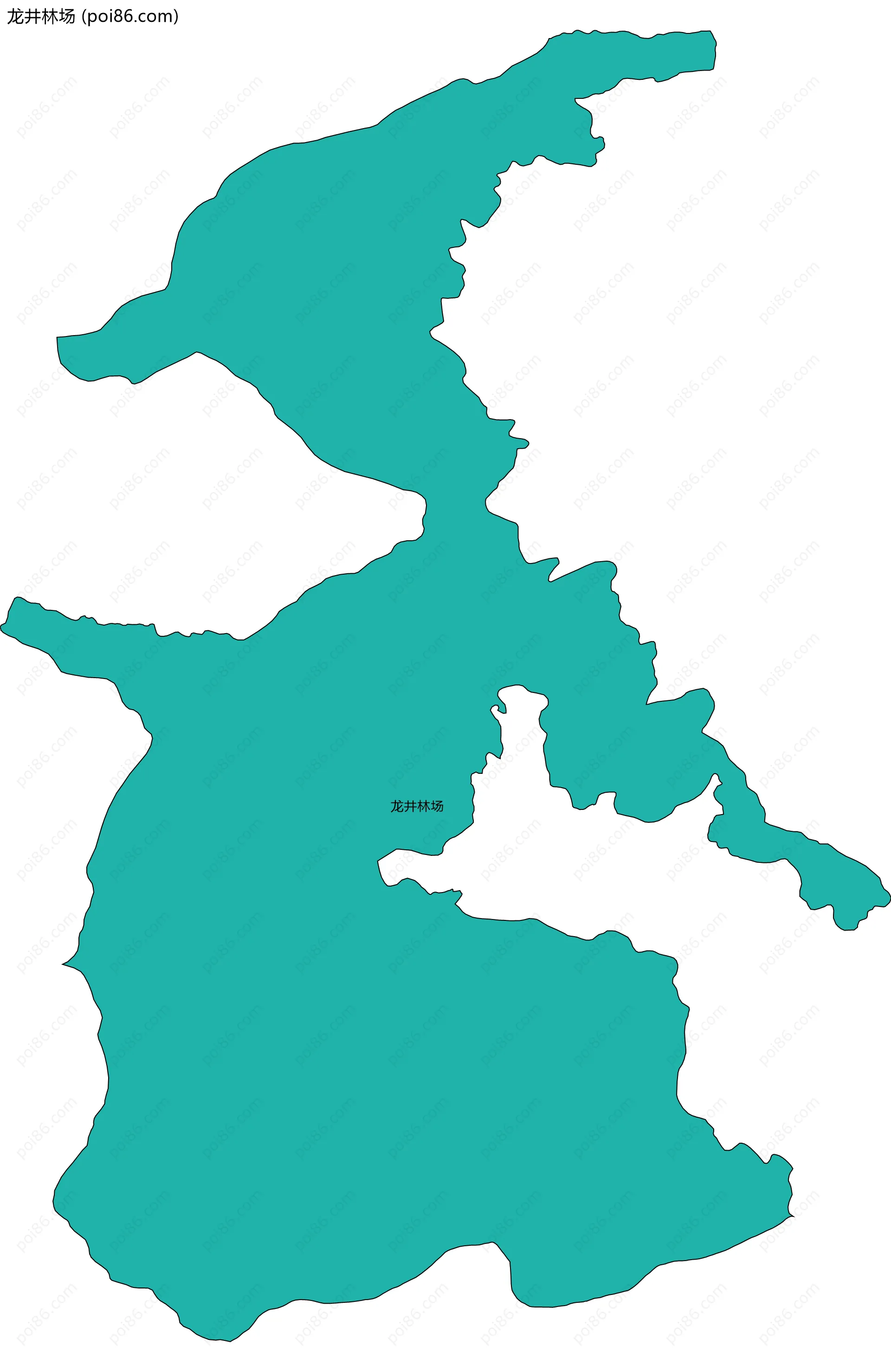 龙井林场边界地图(五级行政区划)