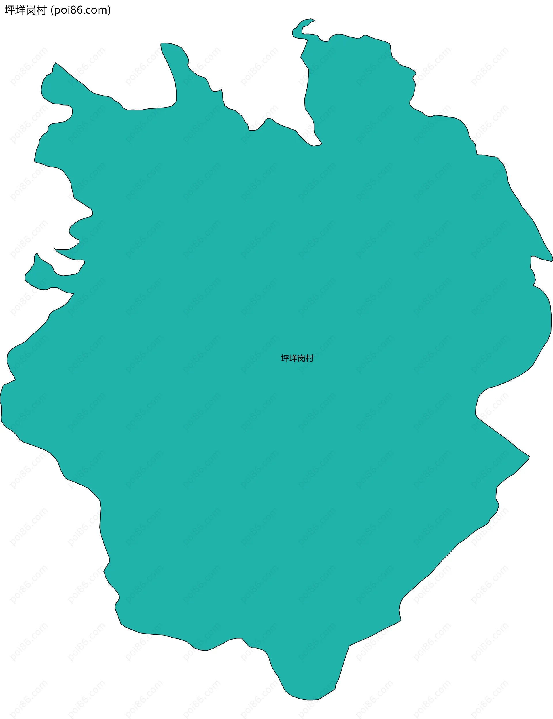 坪垟岗村边界地图