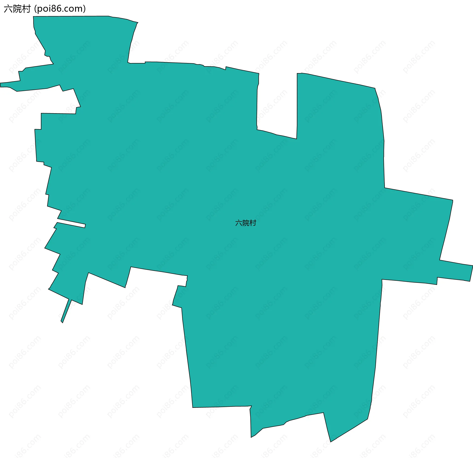 六院村边界地图