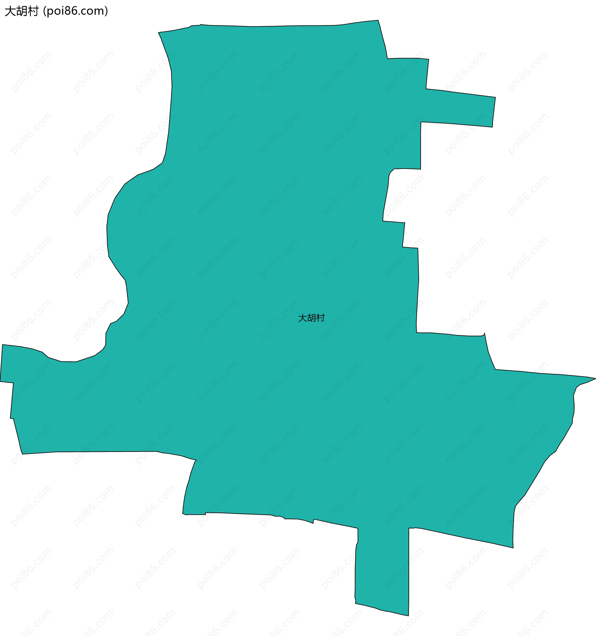 大胡村边界地图
