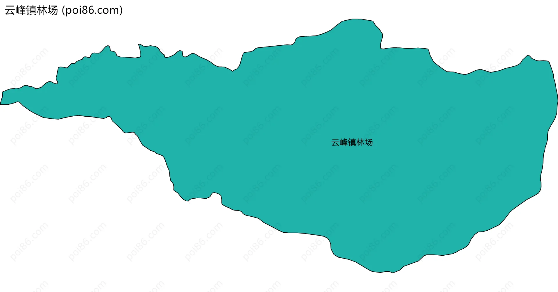 云峰镇林场边界地图(五级行政区划)