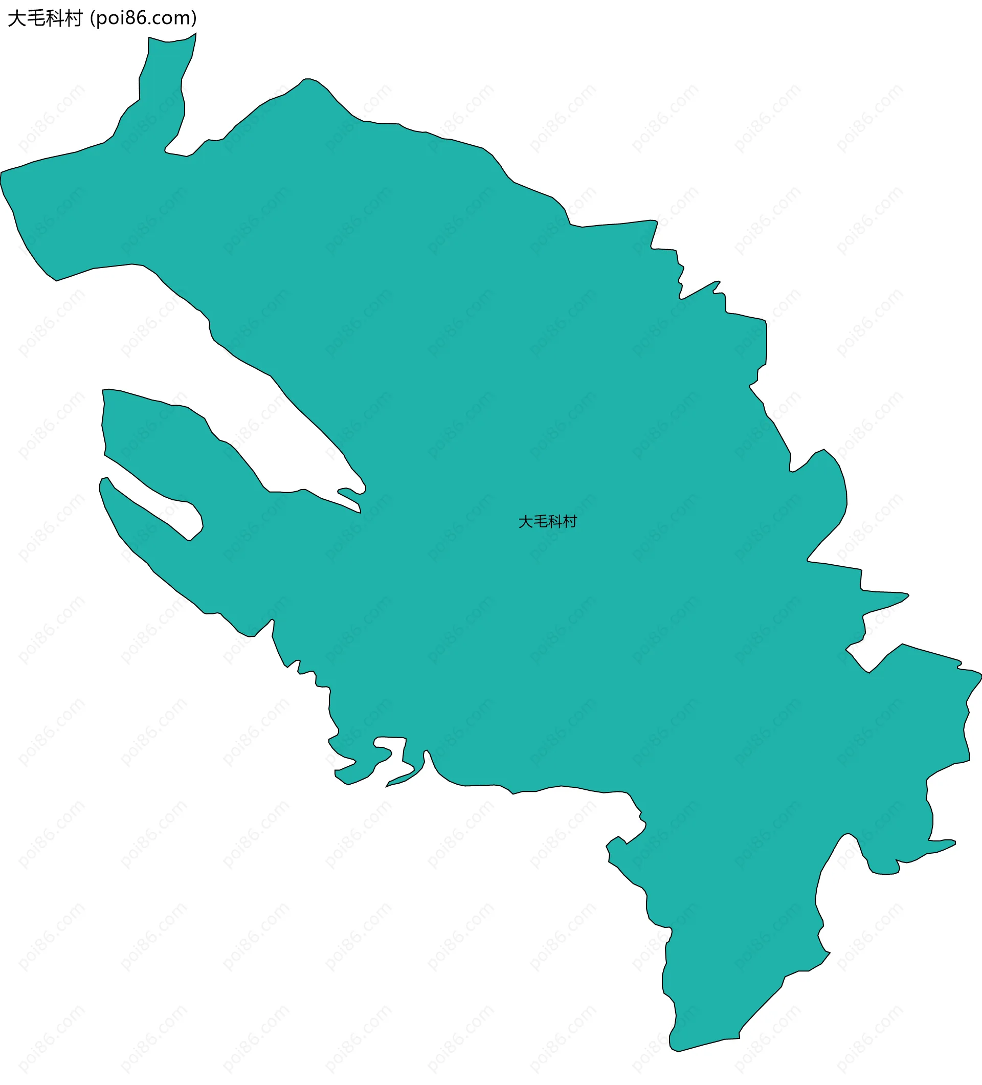 大毛科村边界地图