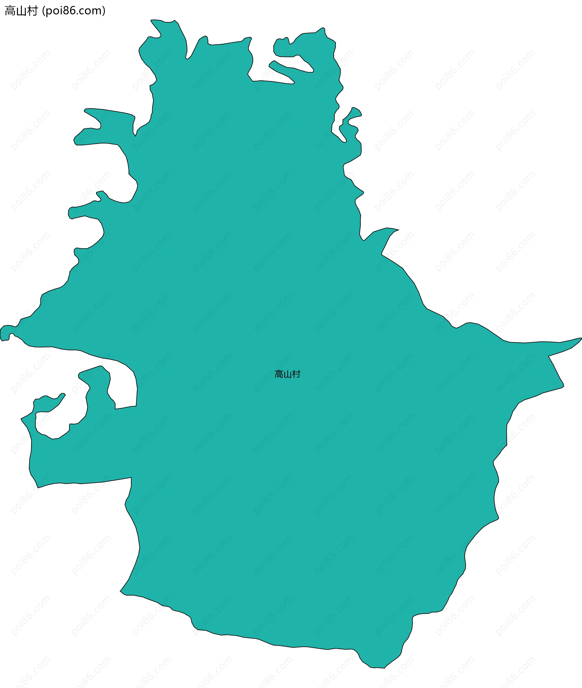 高山村边界地图