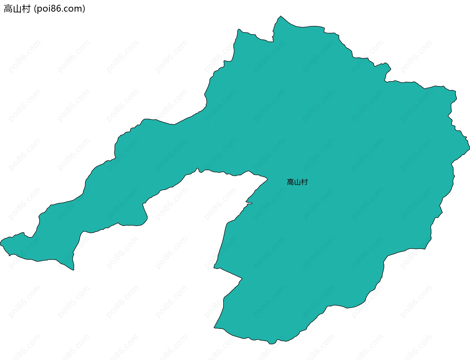 高山村边界地图