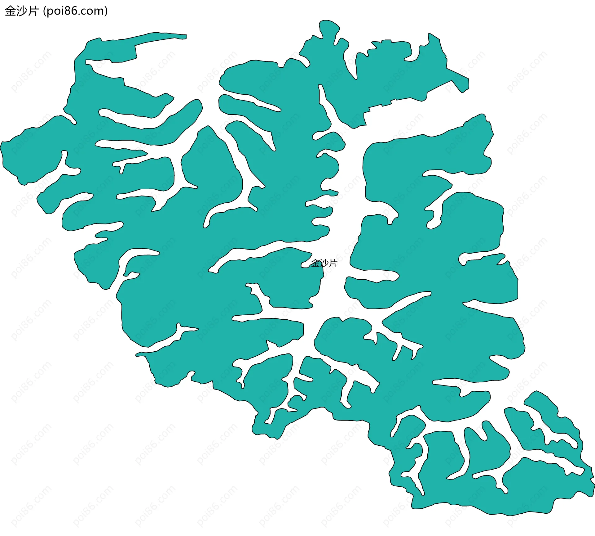 金沙片边界地图