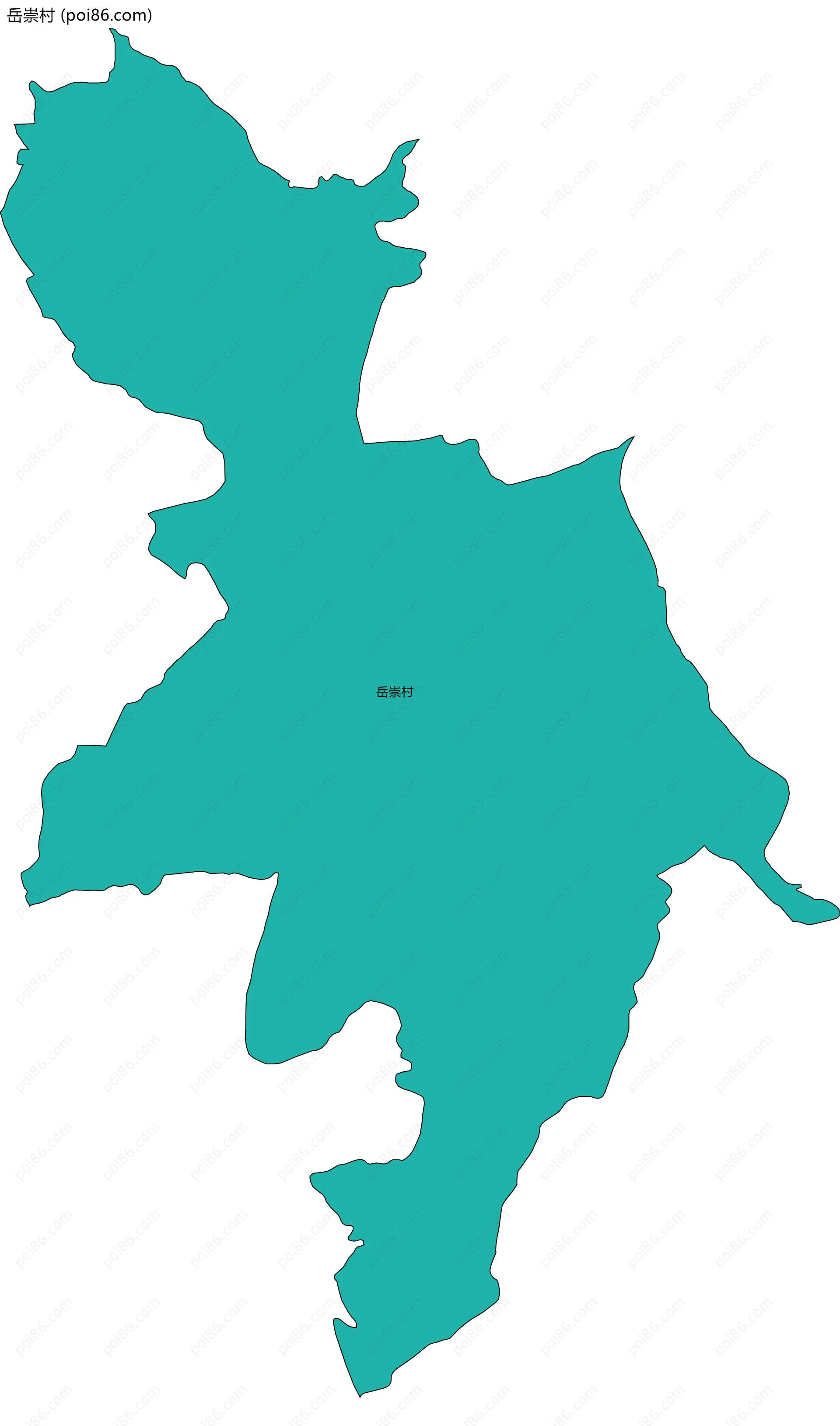 岳崇村边界地图