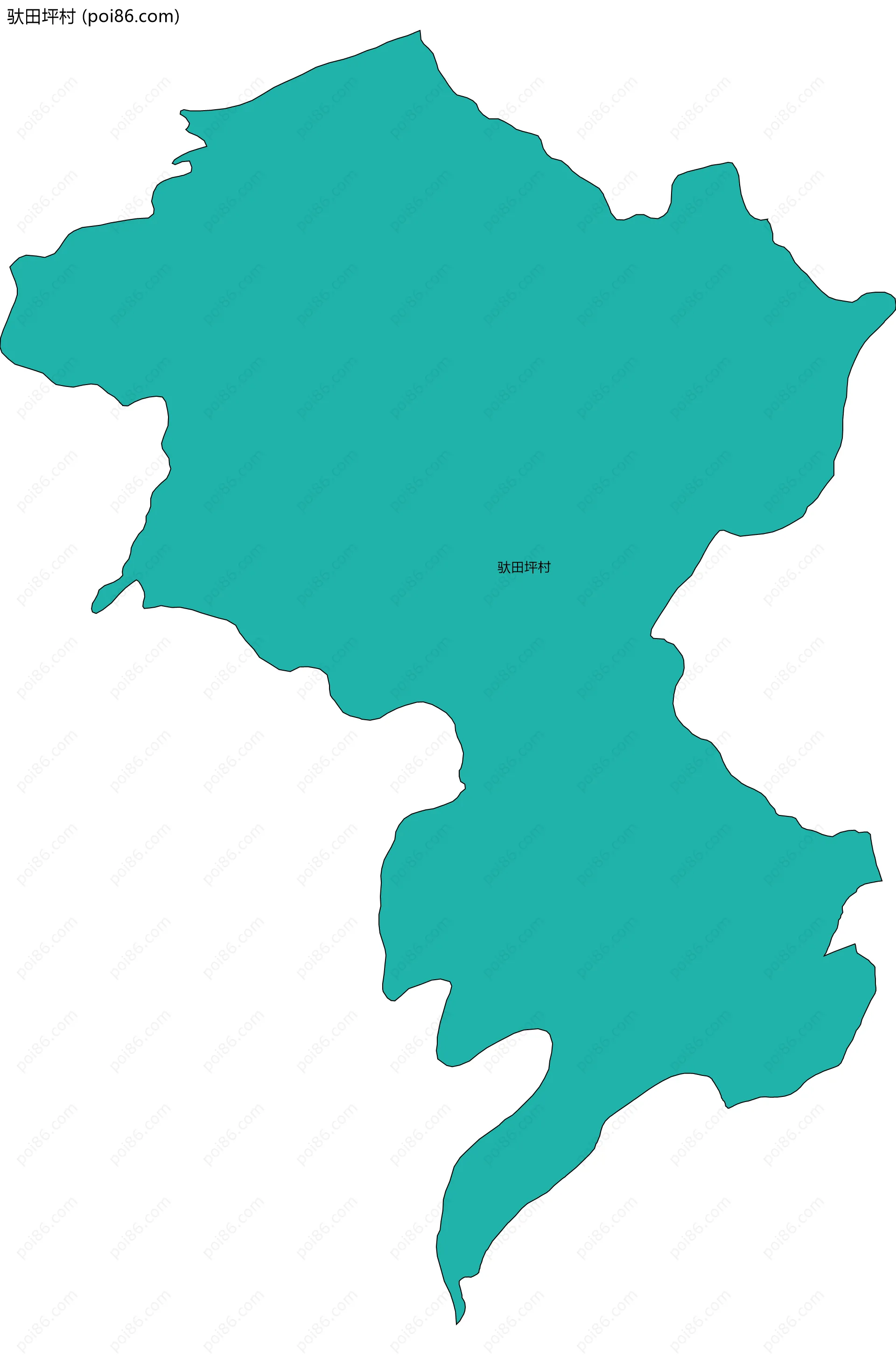 驮田坪村边界地图