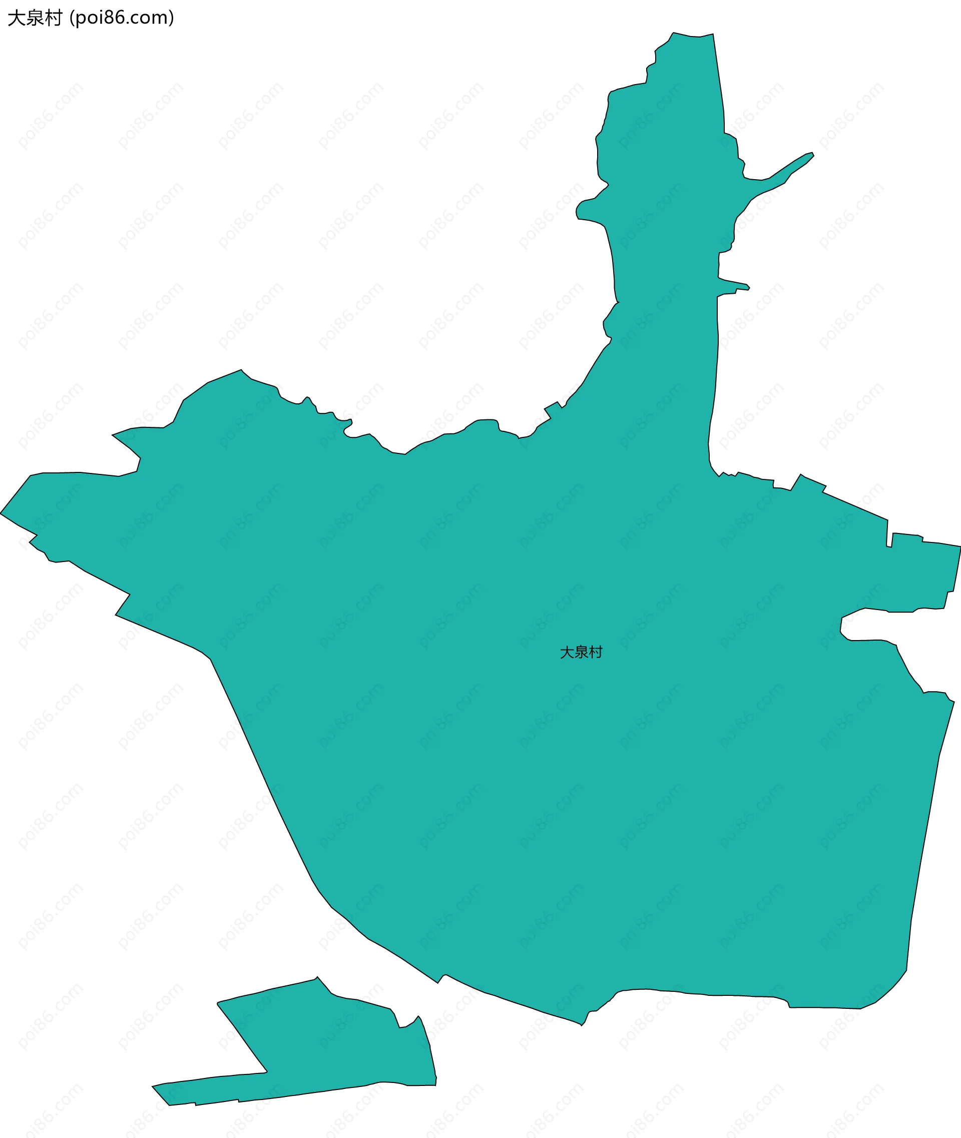 大泉村边界地图