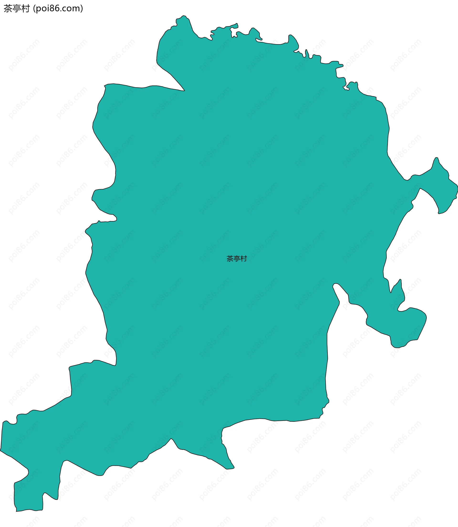 茶亭村边界地图