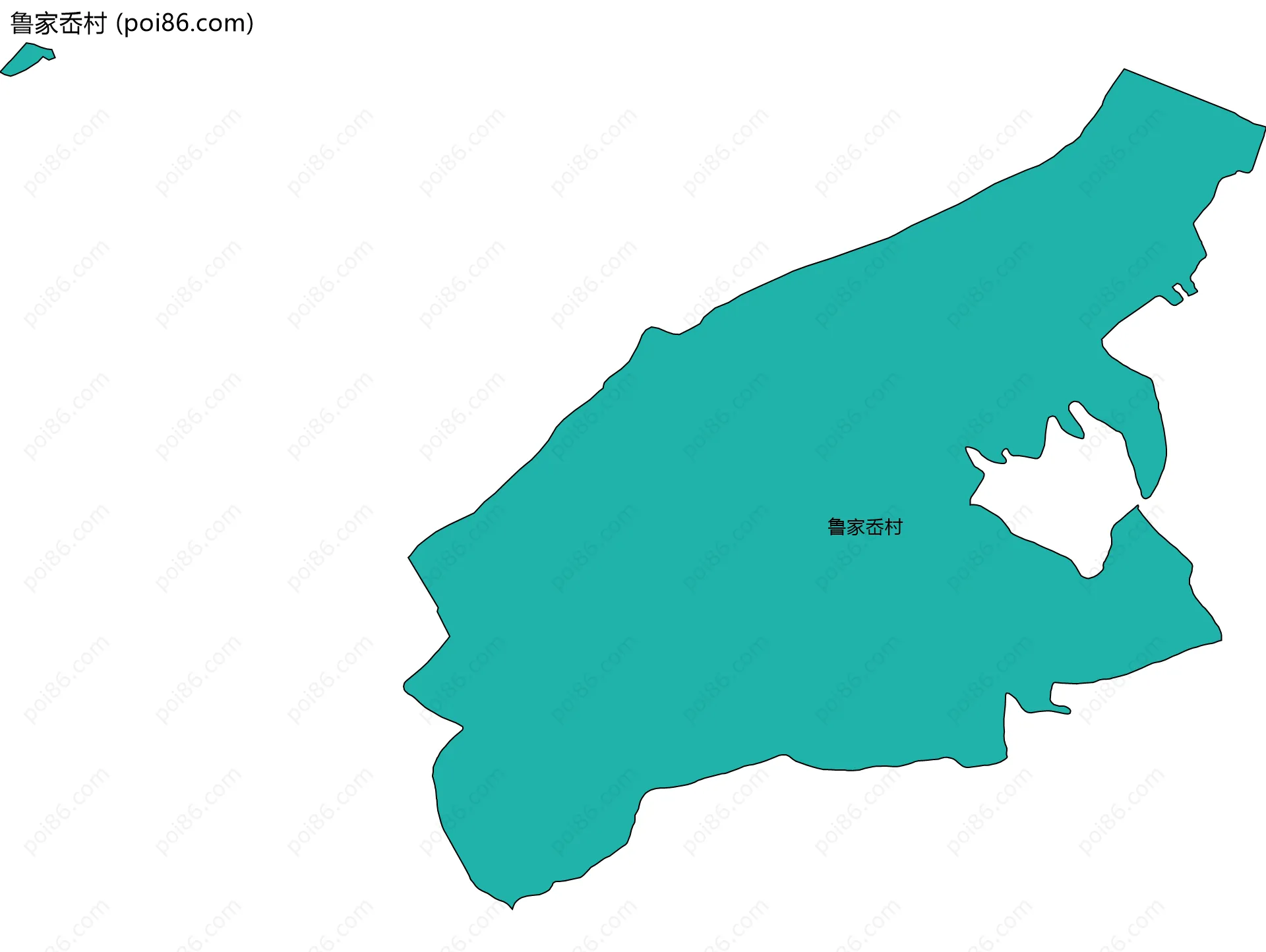 鲁家岙村边界地图