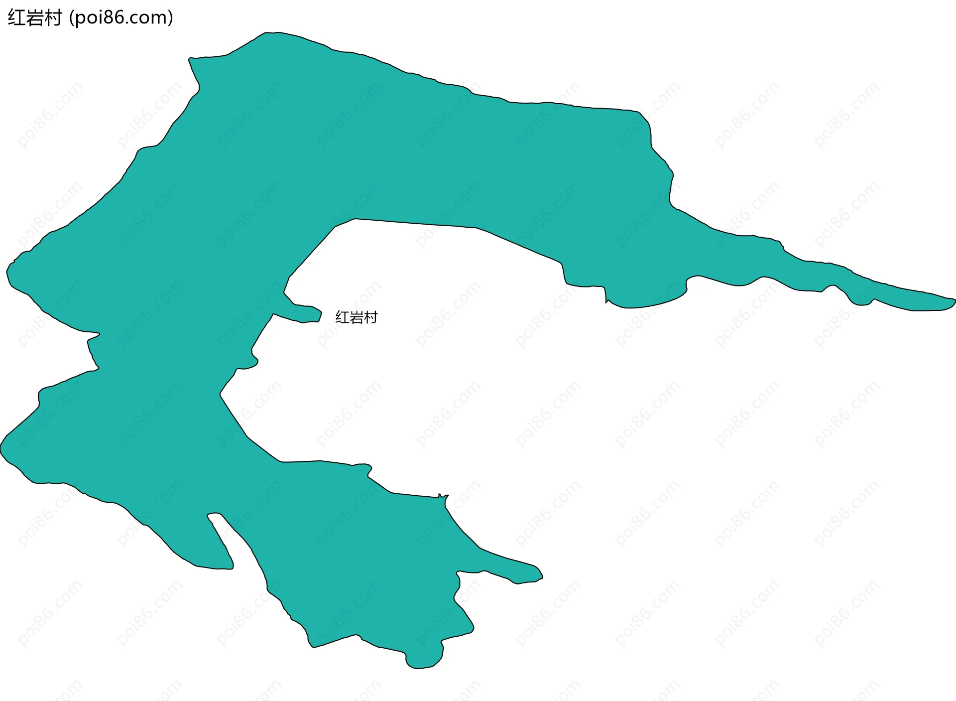 红岩村边界地图