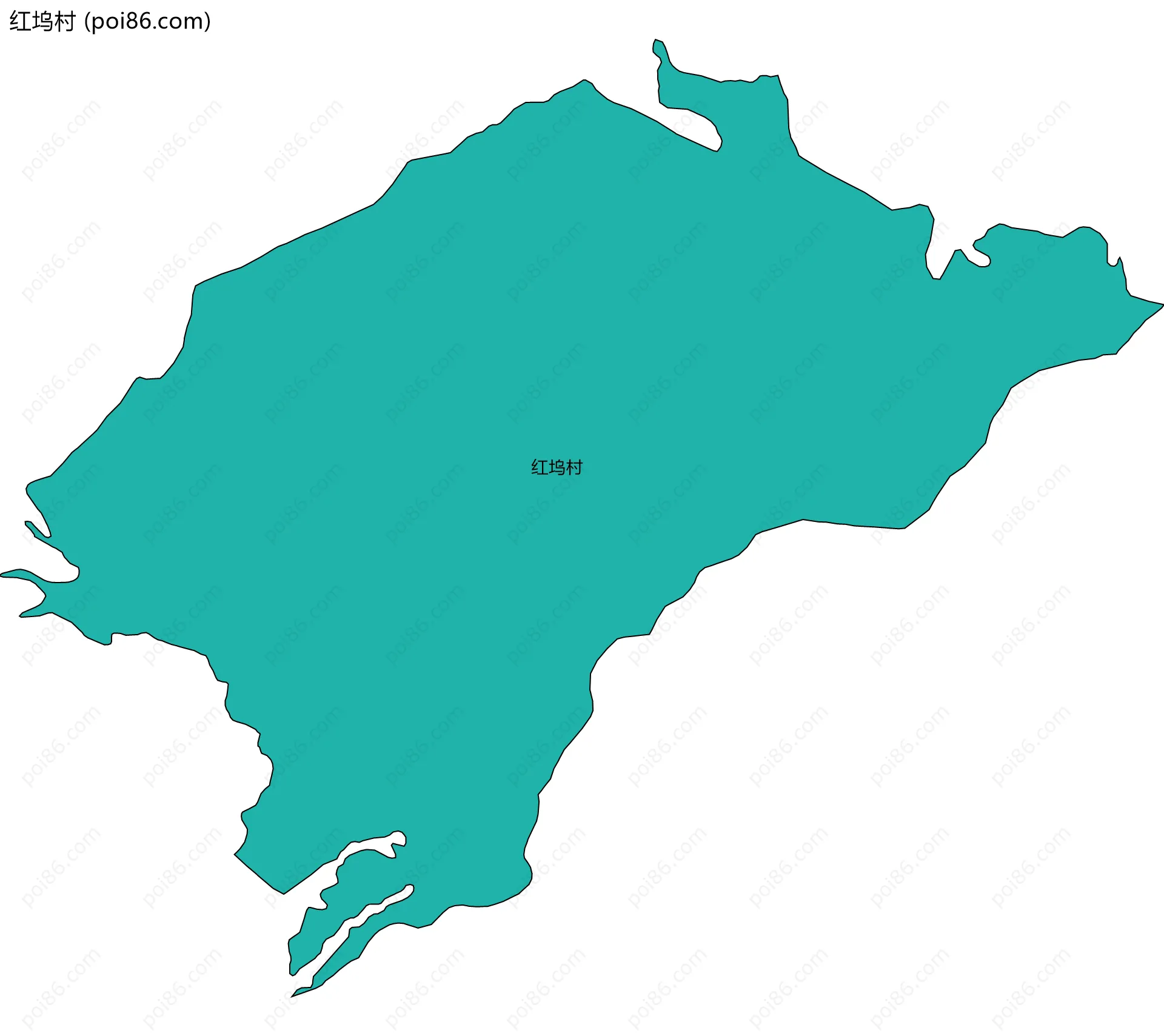 红坞村边界地图