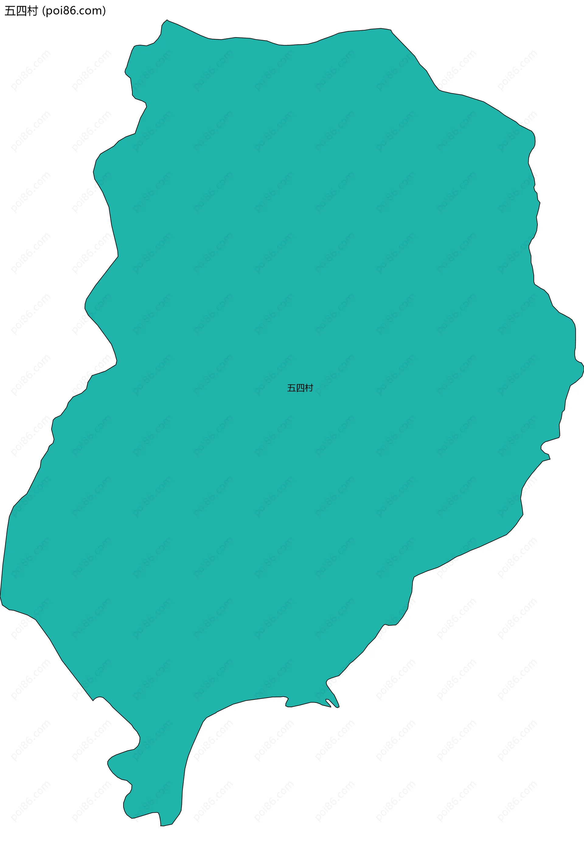 五四村边界地图