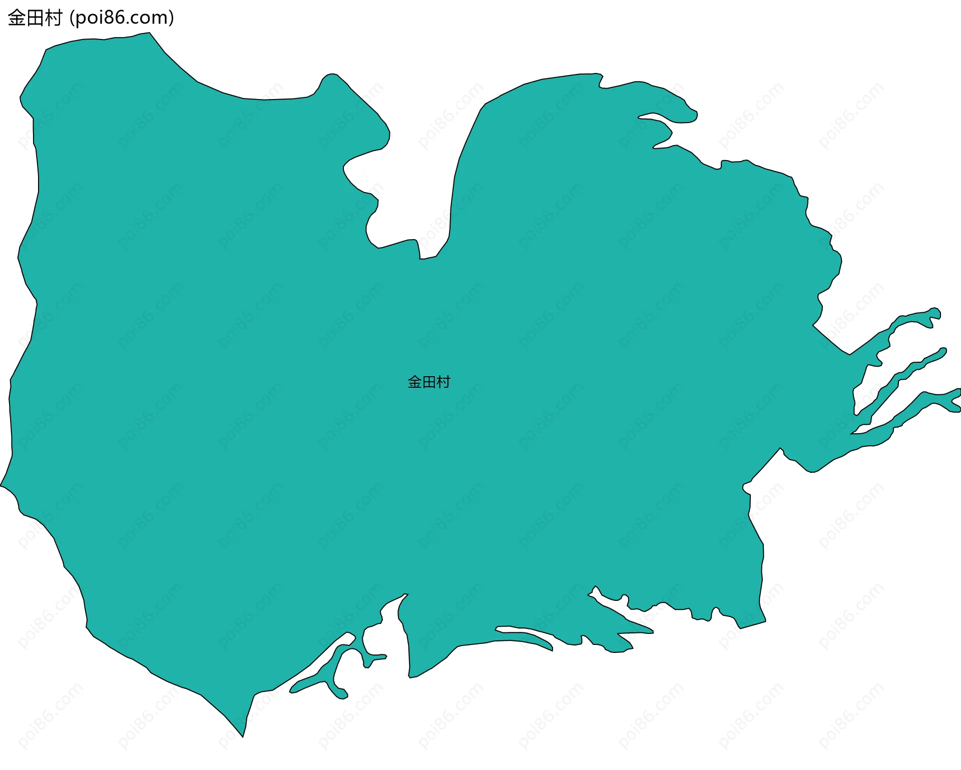 金田村边界地图