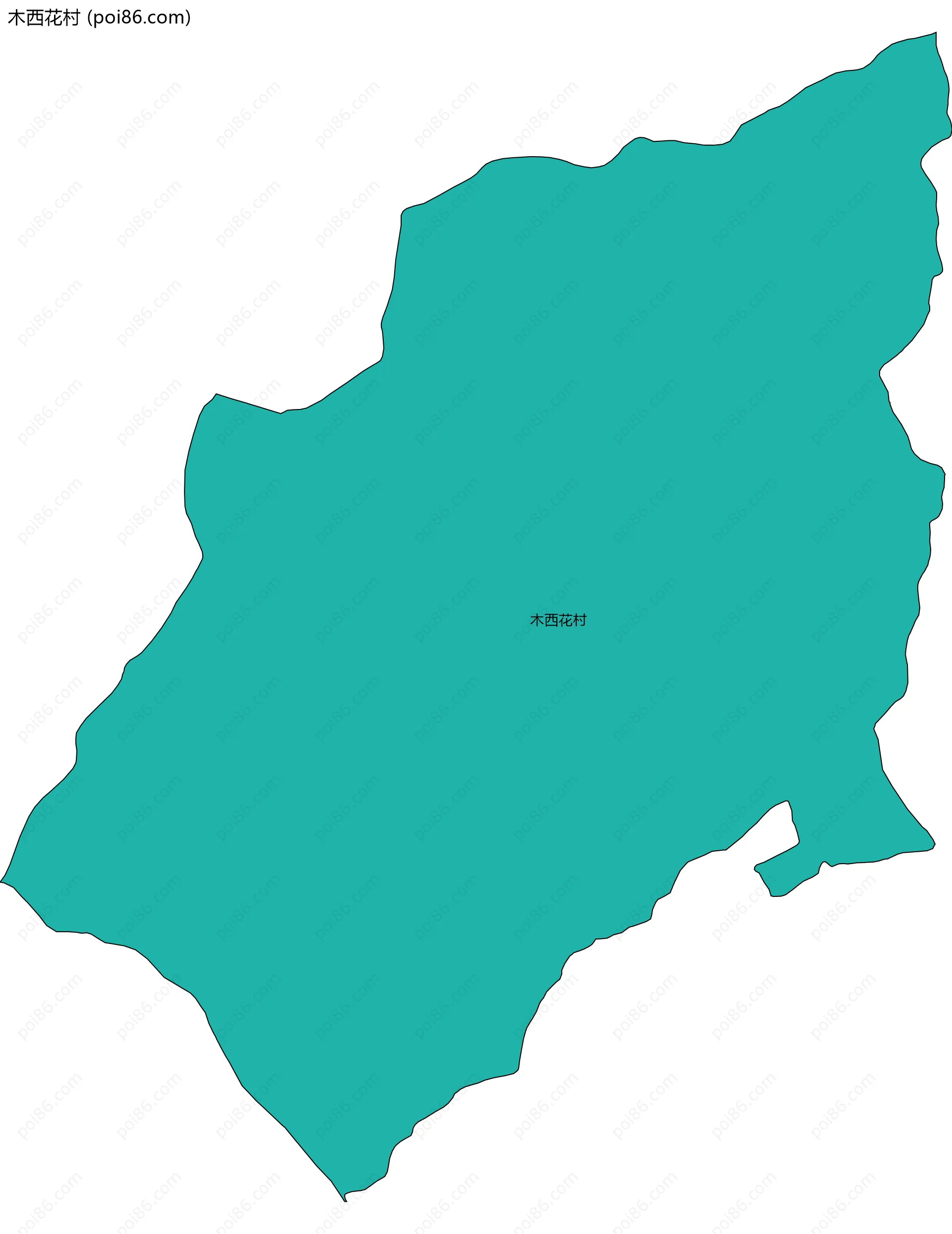 木西花村边界地图