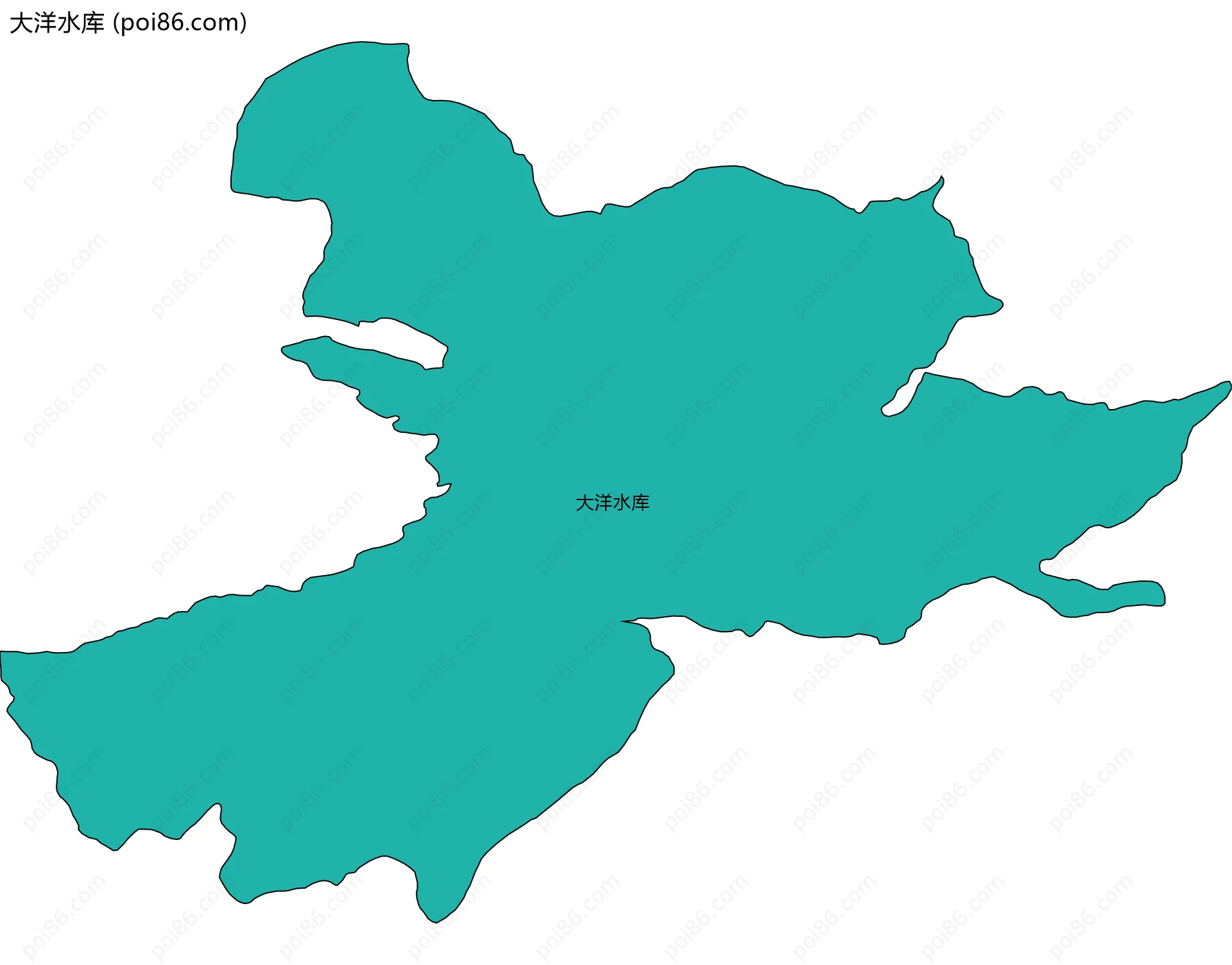 大洋水库边界地图