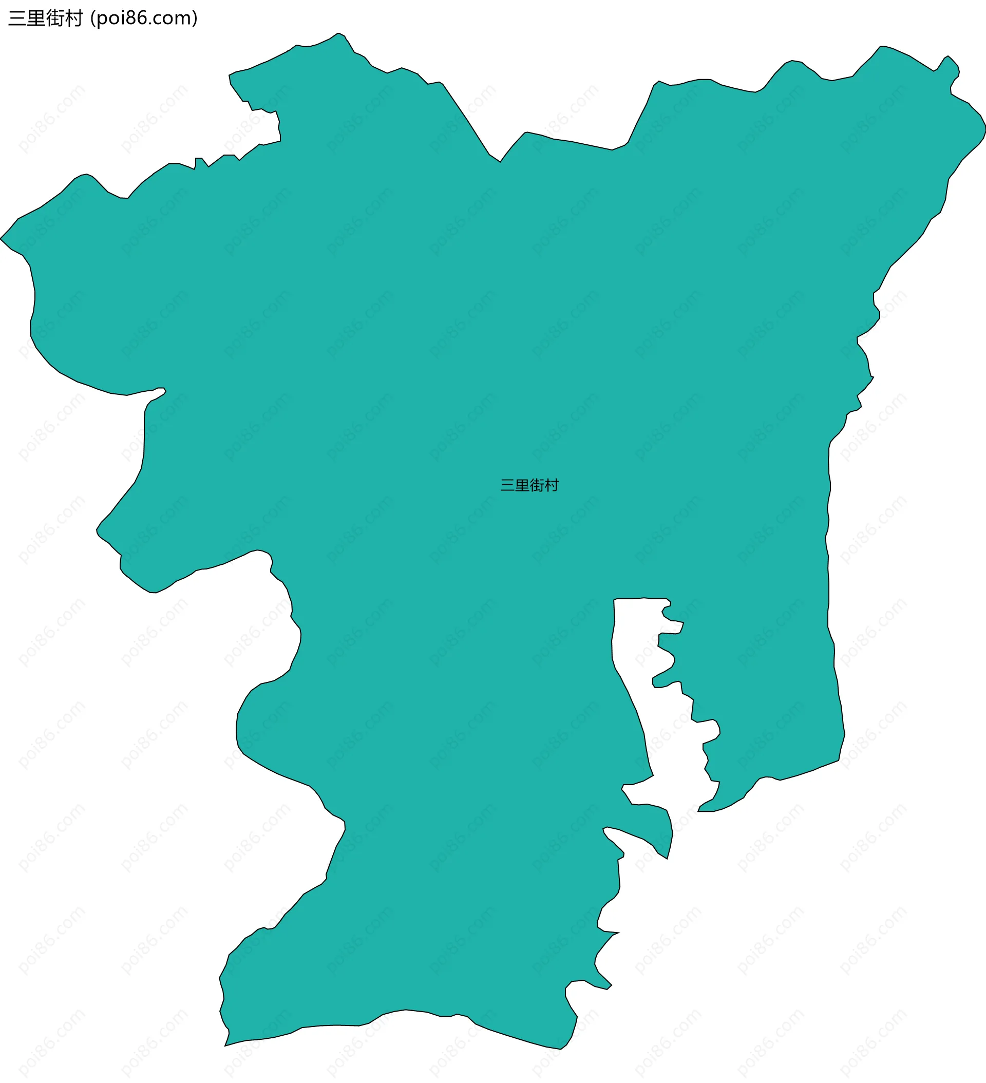 三里街村边界地图