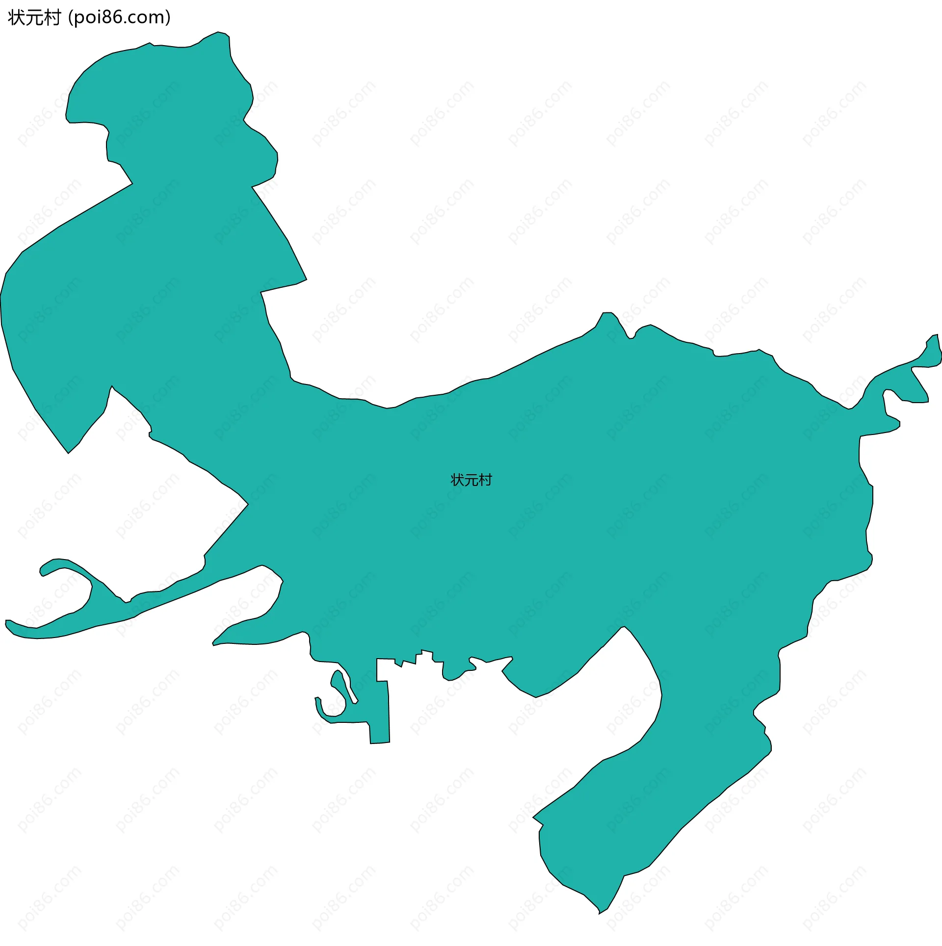 状元村边界地图