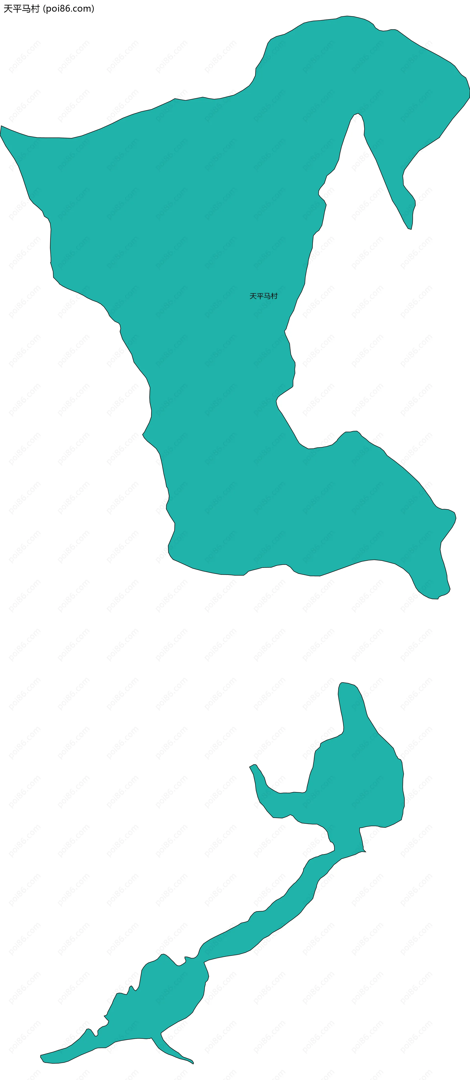 天平马村边界地图