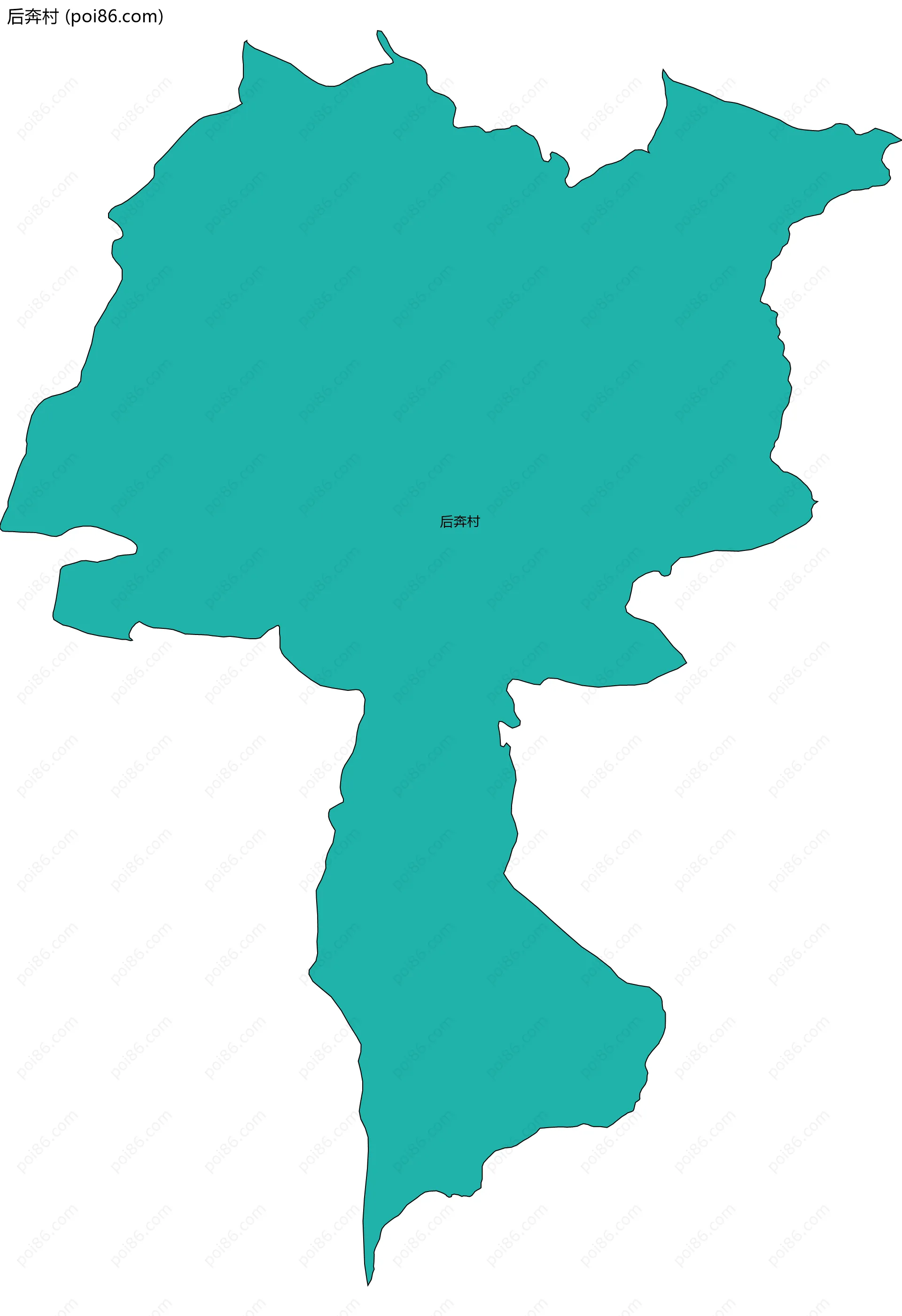 后奔村边界地图