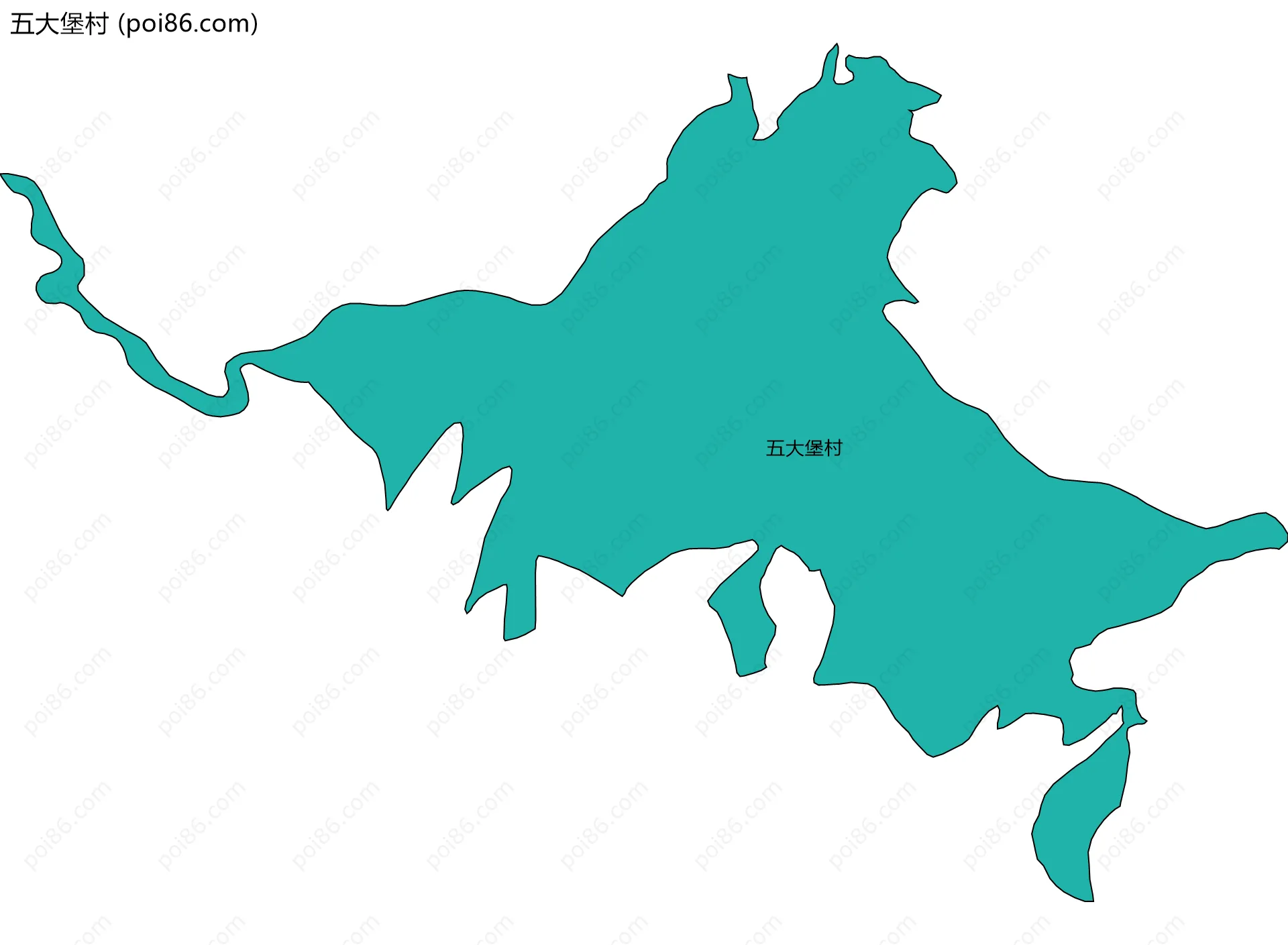 五大堡村边界地图