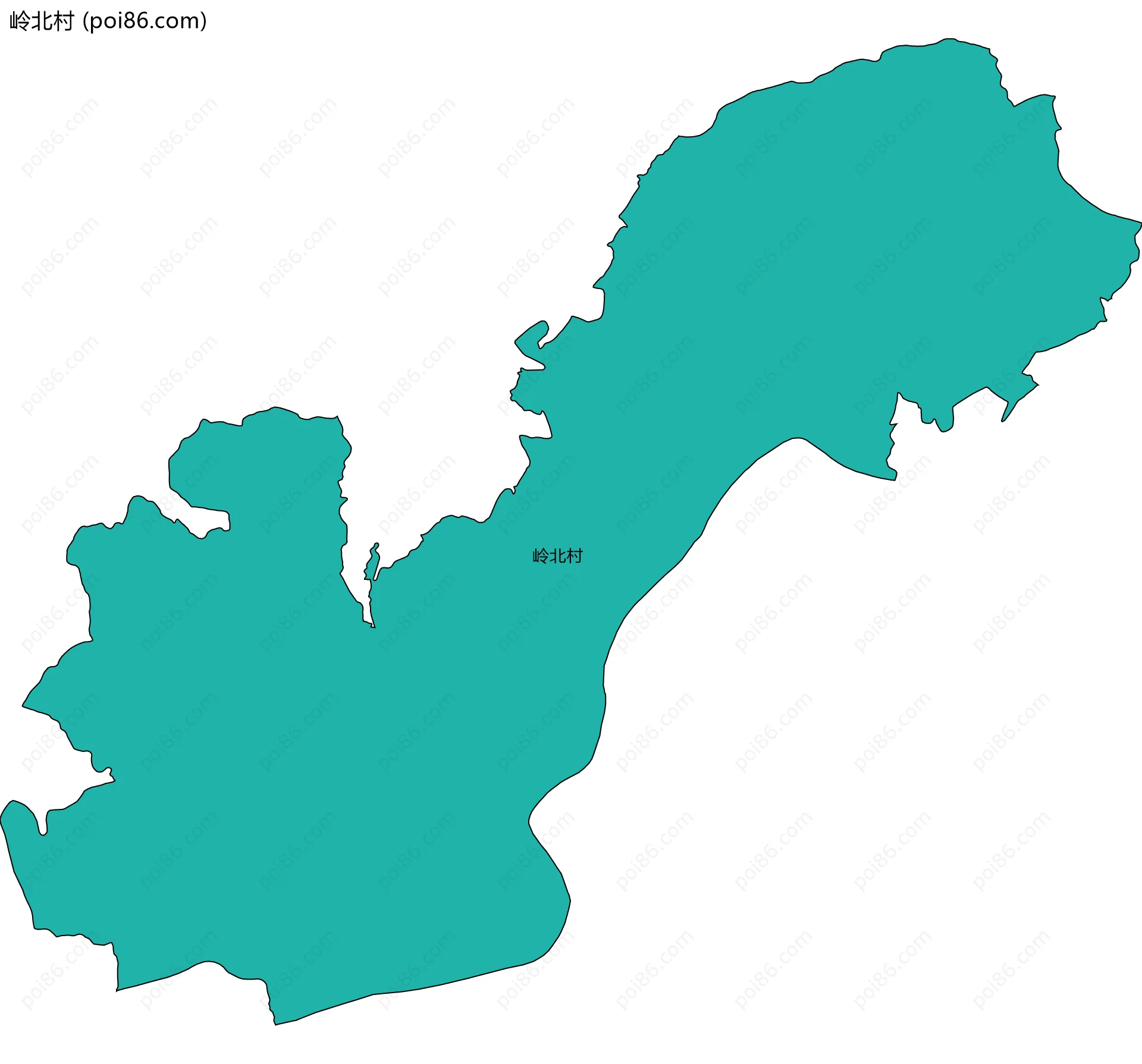 岭北村边界地图