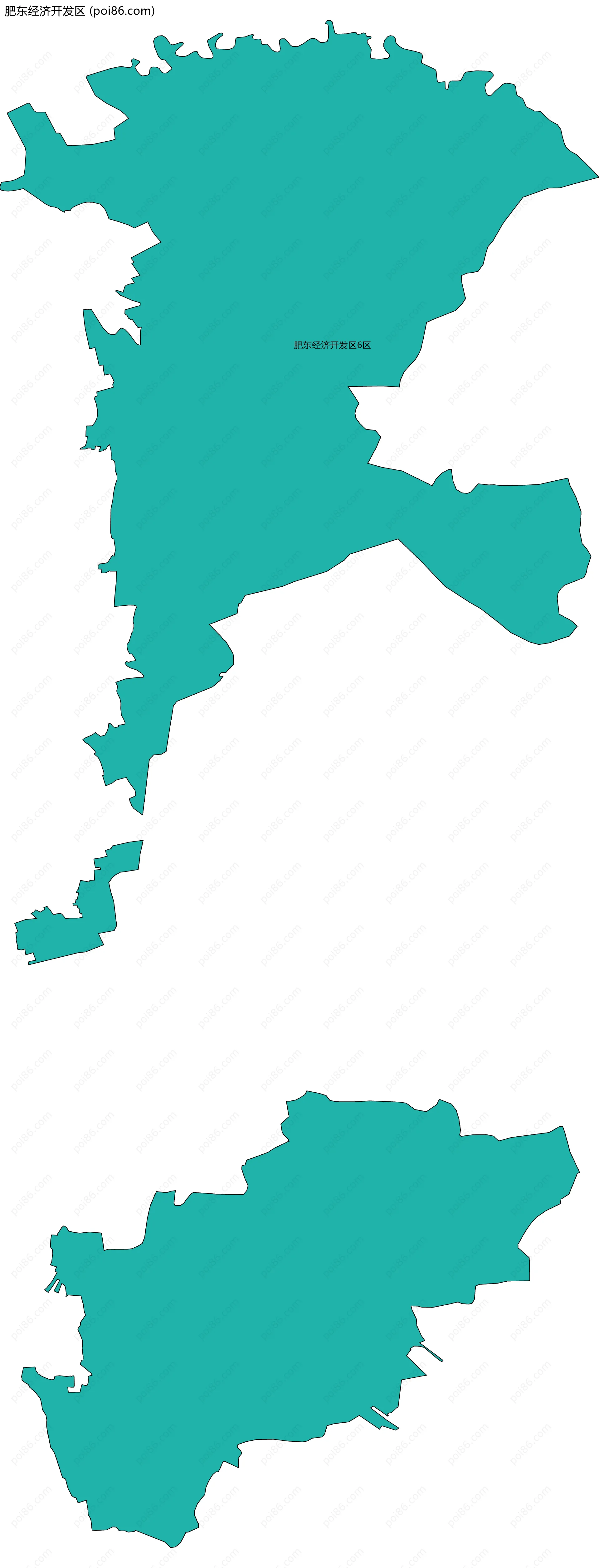 肥东经济开发区边界地图(五级行政区划)