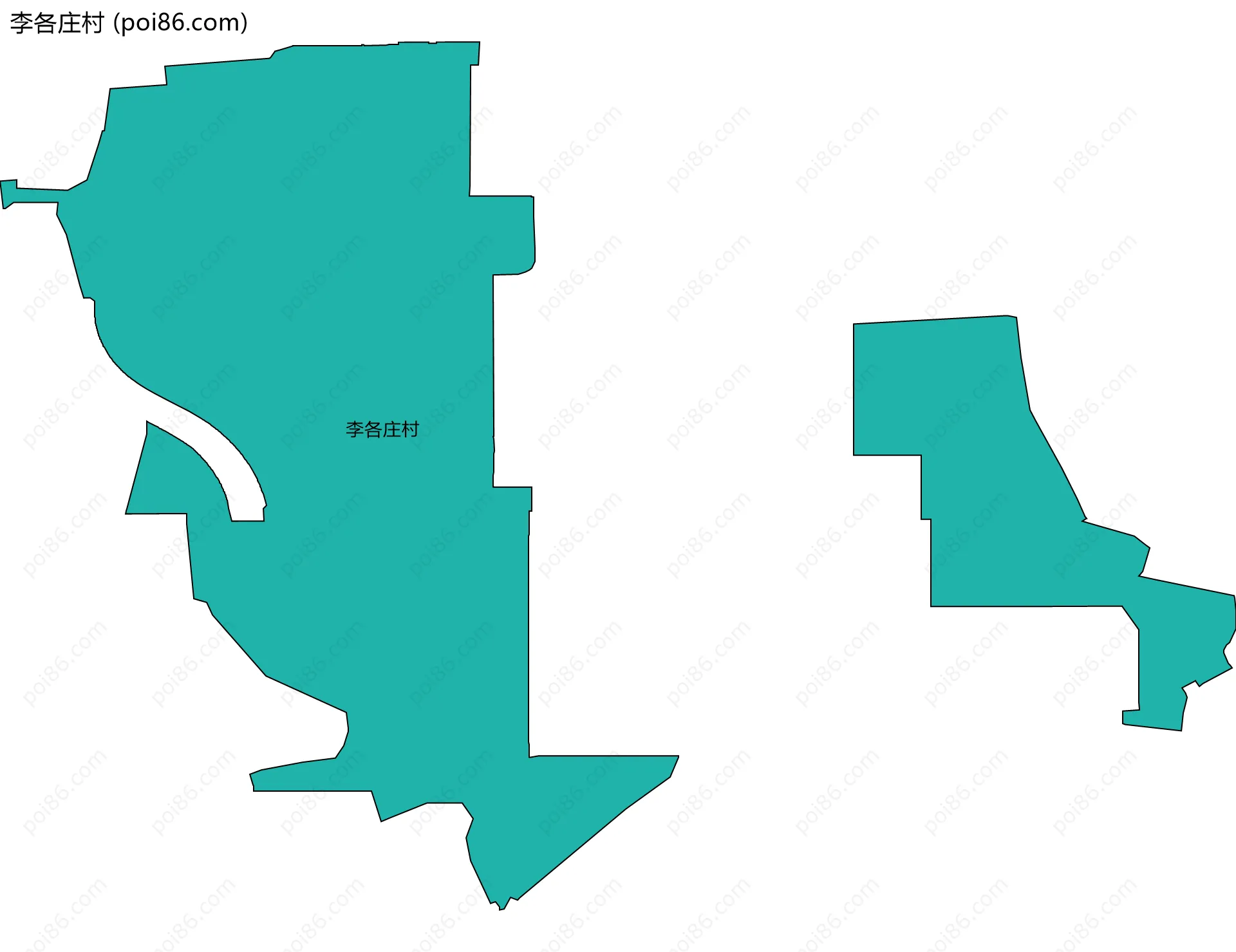 李各庄村边界地图