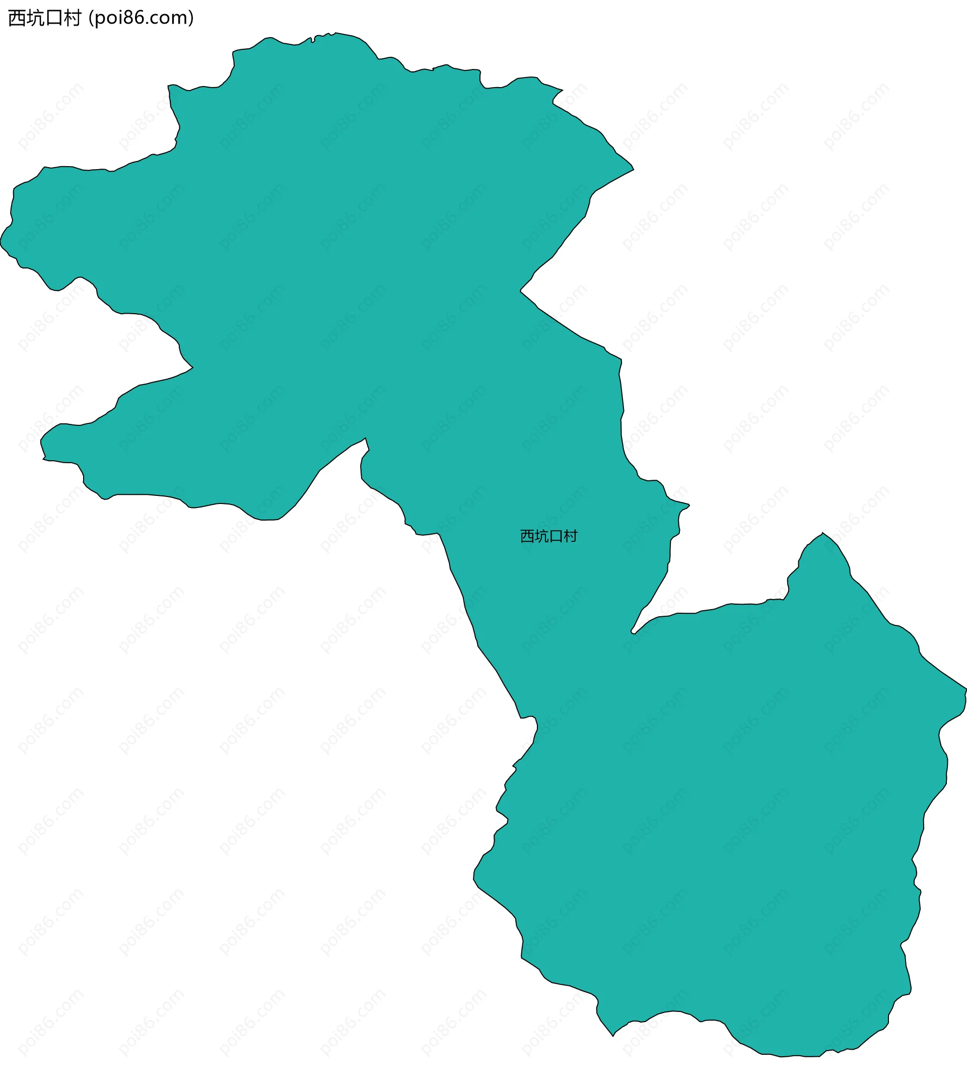 西坑口村边界地图