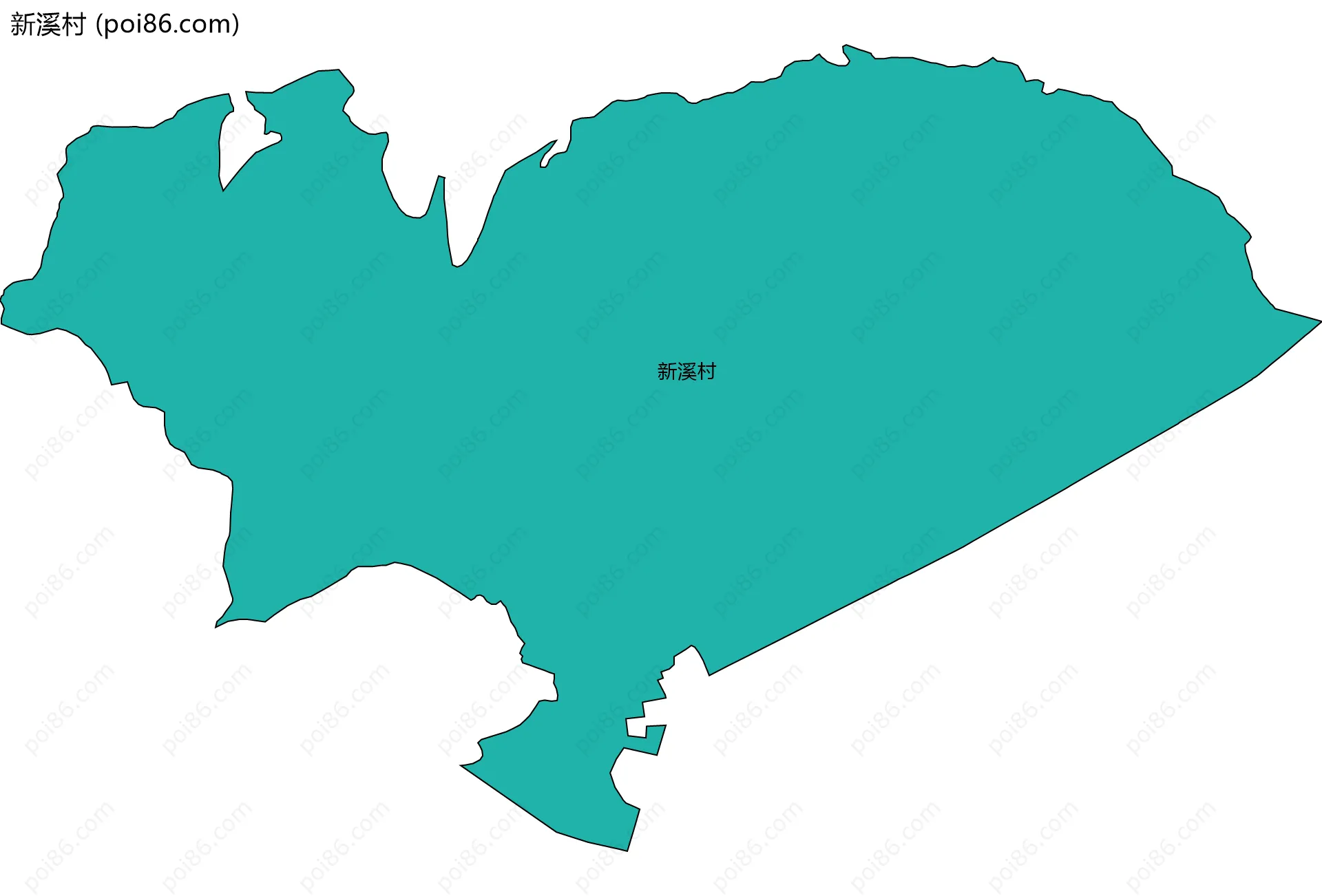 新溪村边界地图