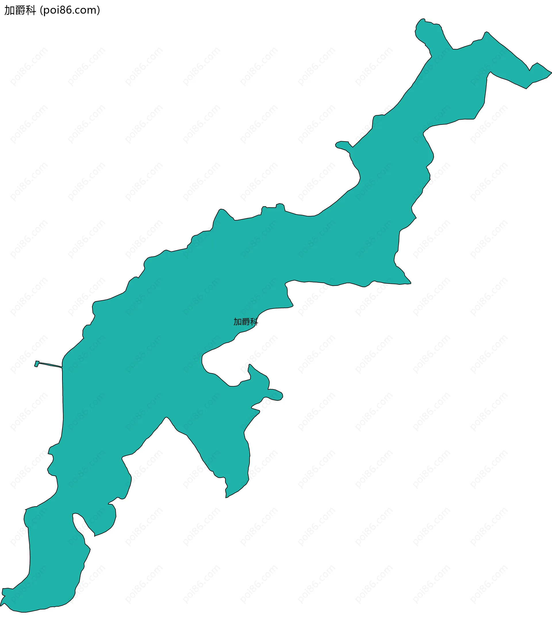 加爵科边界地图