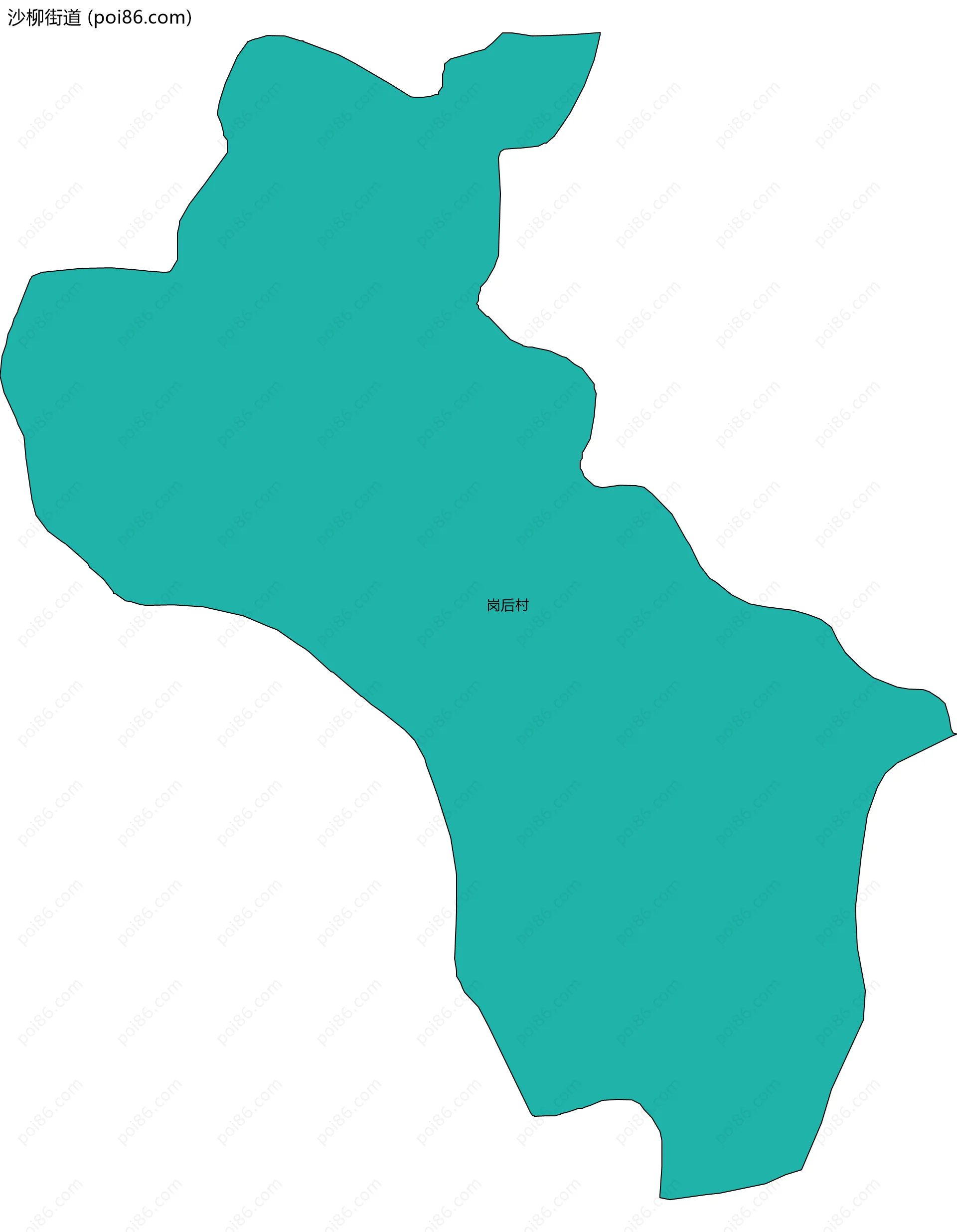 沙柳街道边界地图(五级行政区划)