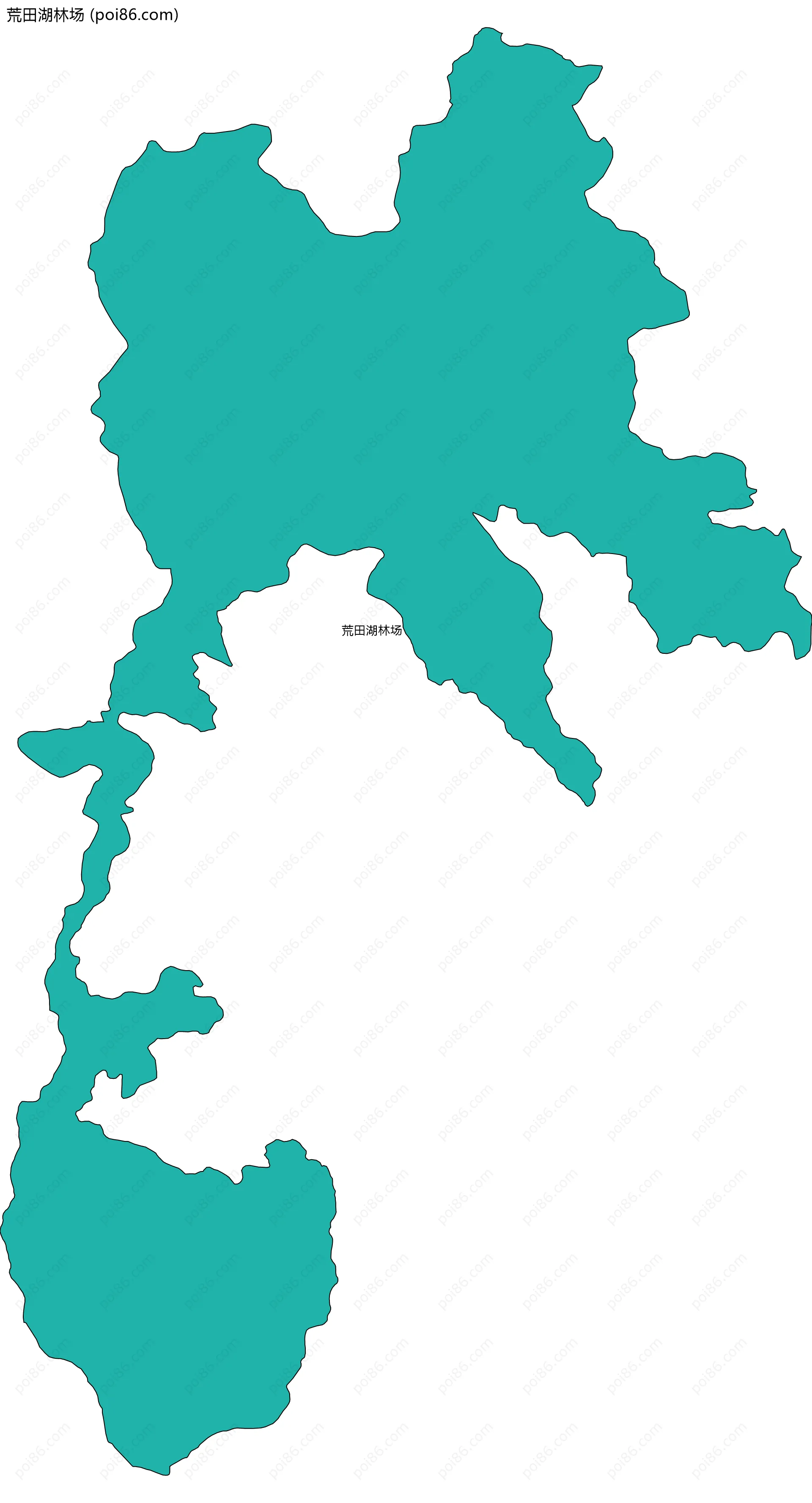 荒田湖林场边界地图(五级行政区划)