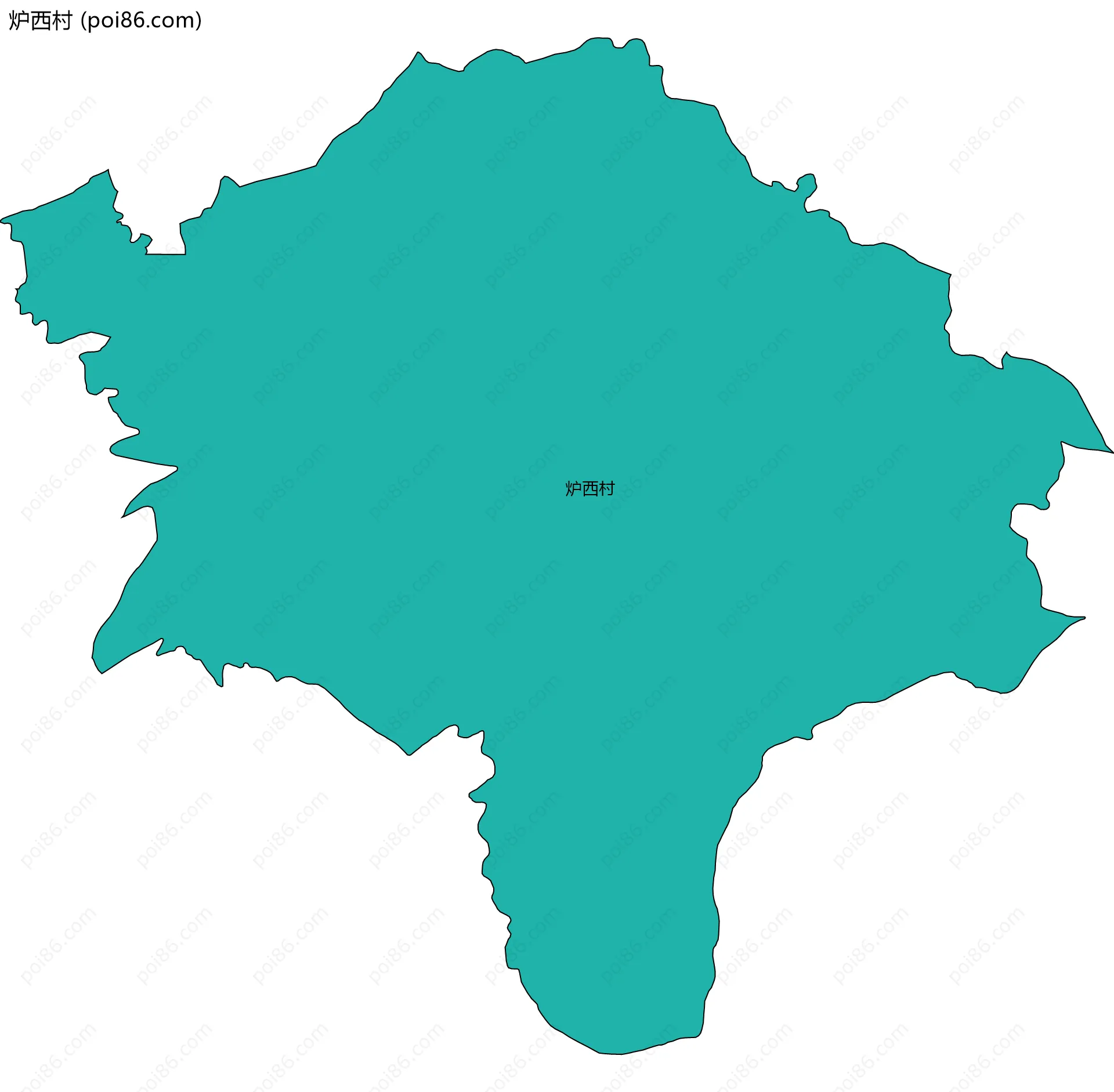 炉西村边界地图
