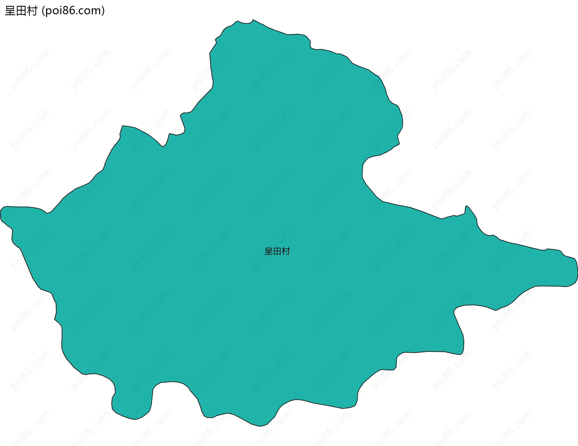 呈田村边界地图