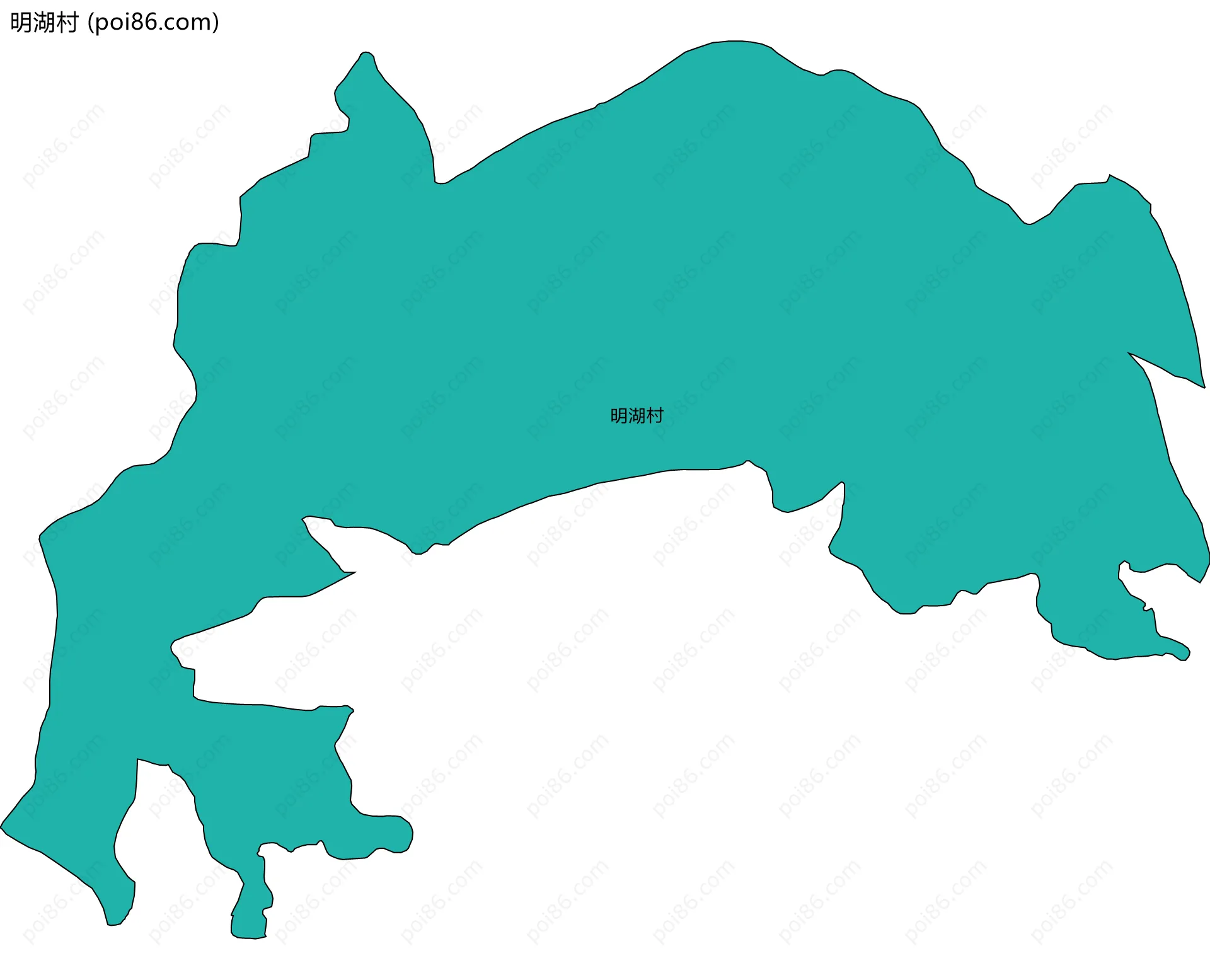 明湖村边界地图