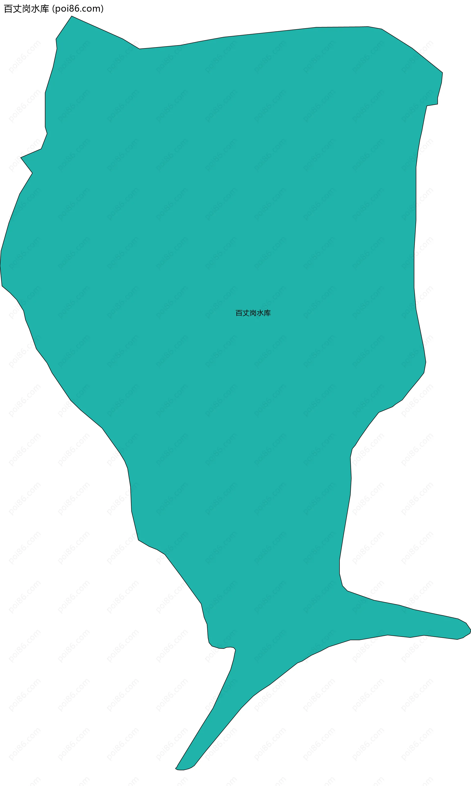 百丈岗水库边界地图